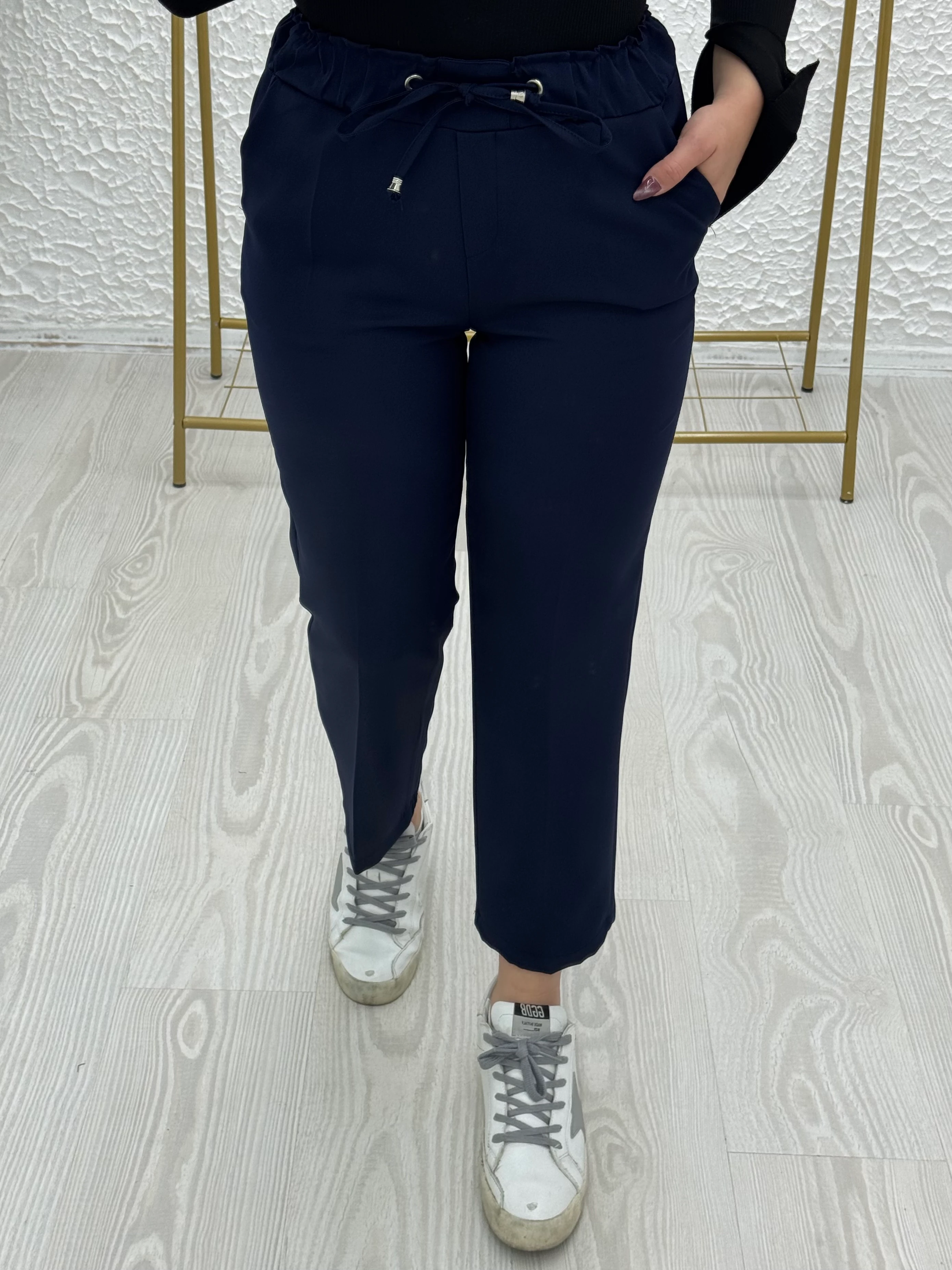 Double kumaş havuç pantolon  - Lacivert