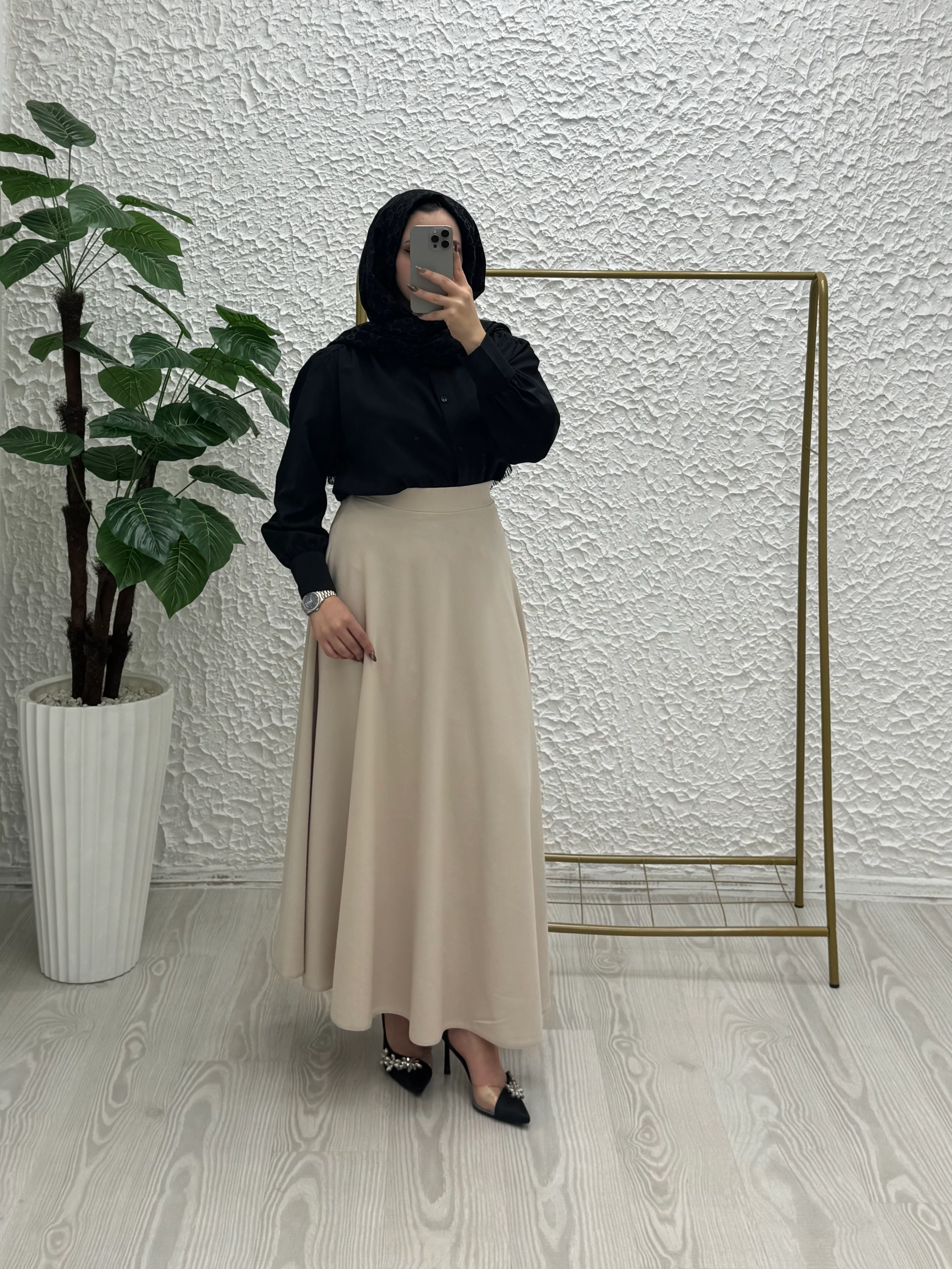 Scuba Krep Etek - Bej