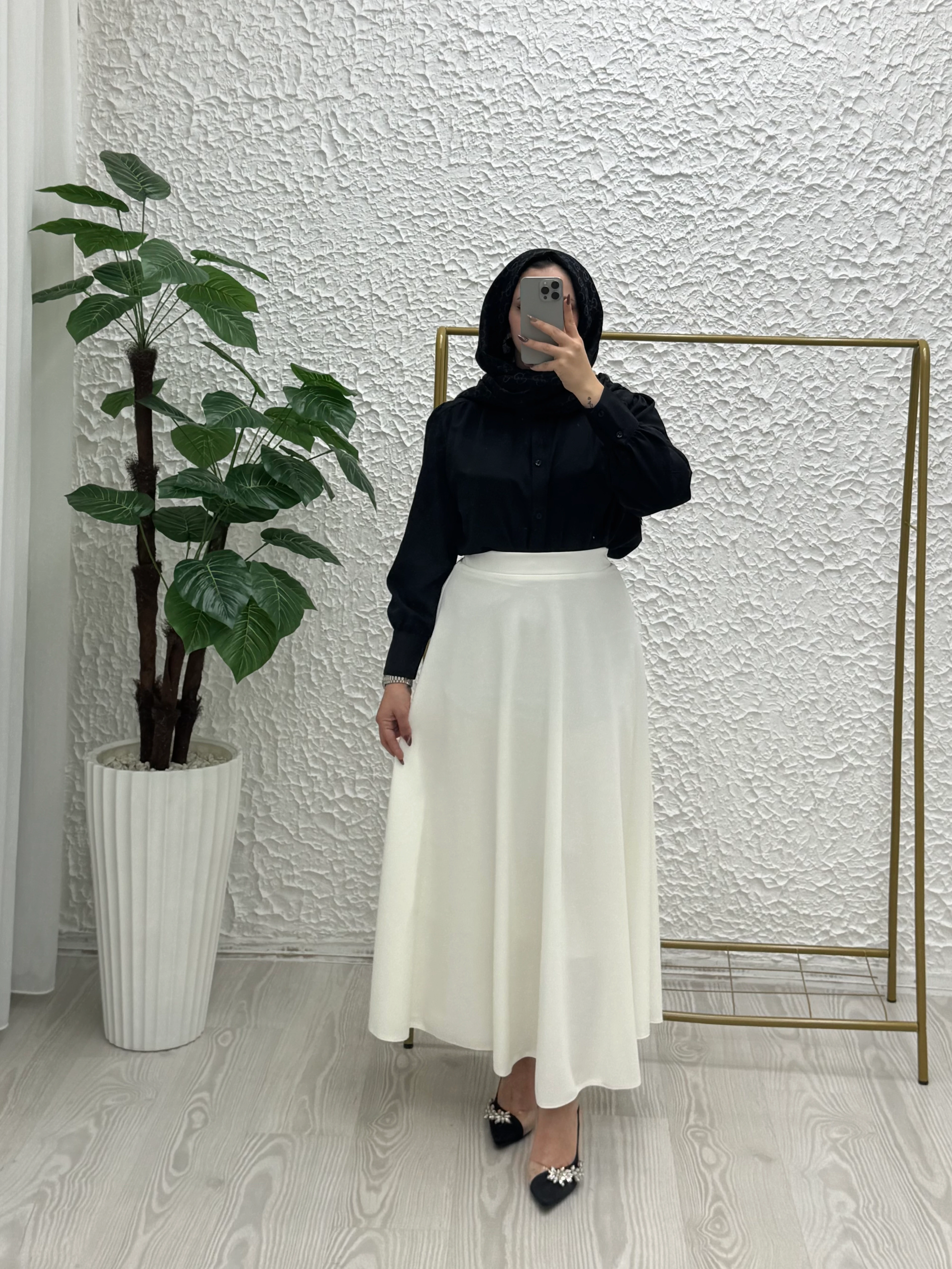 Scuba Krep Etek - Beyaz