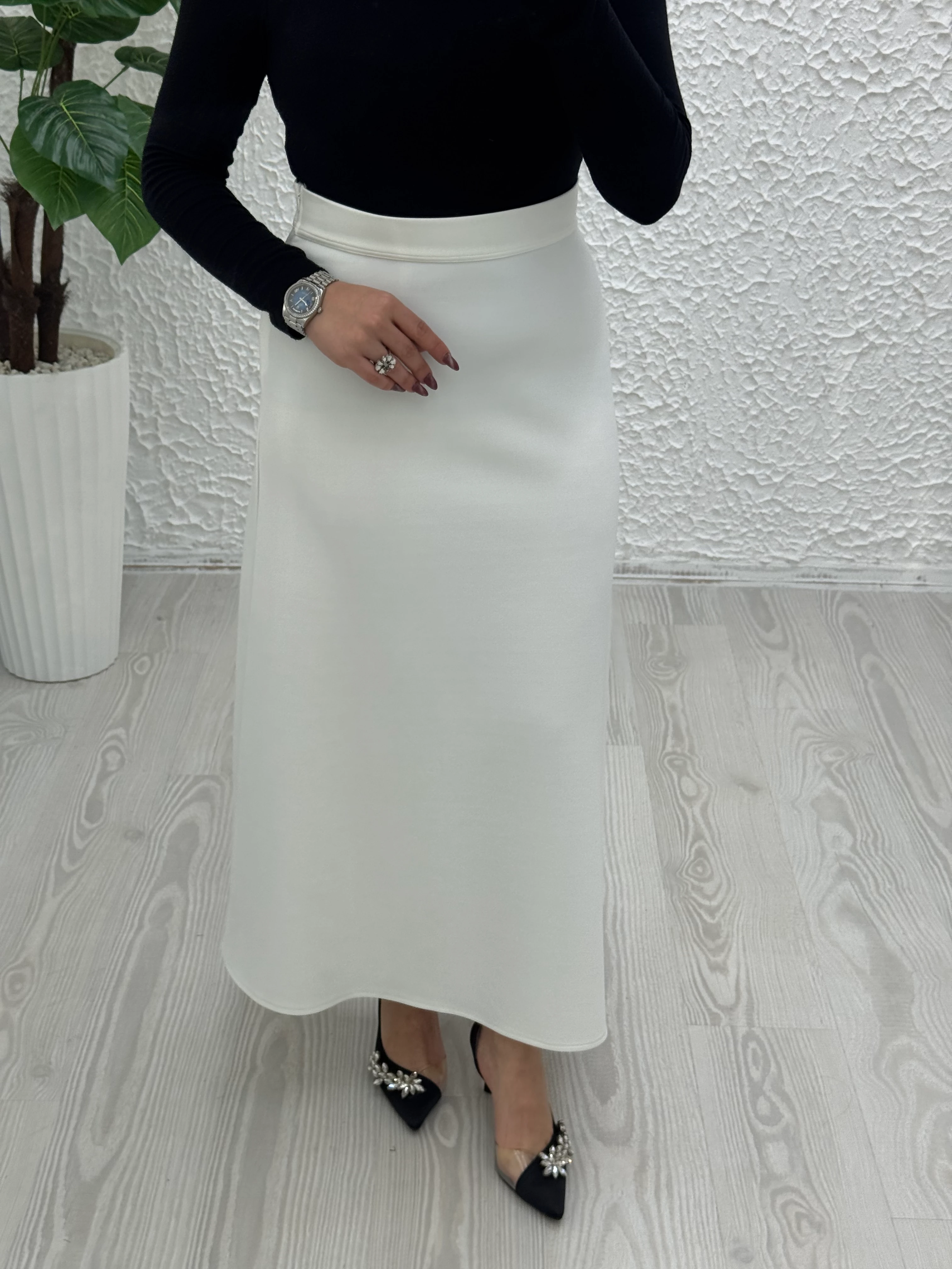 Scuba çan etek - Beyaz