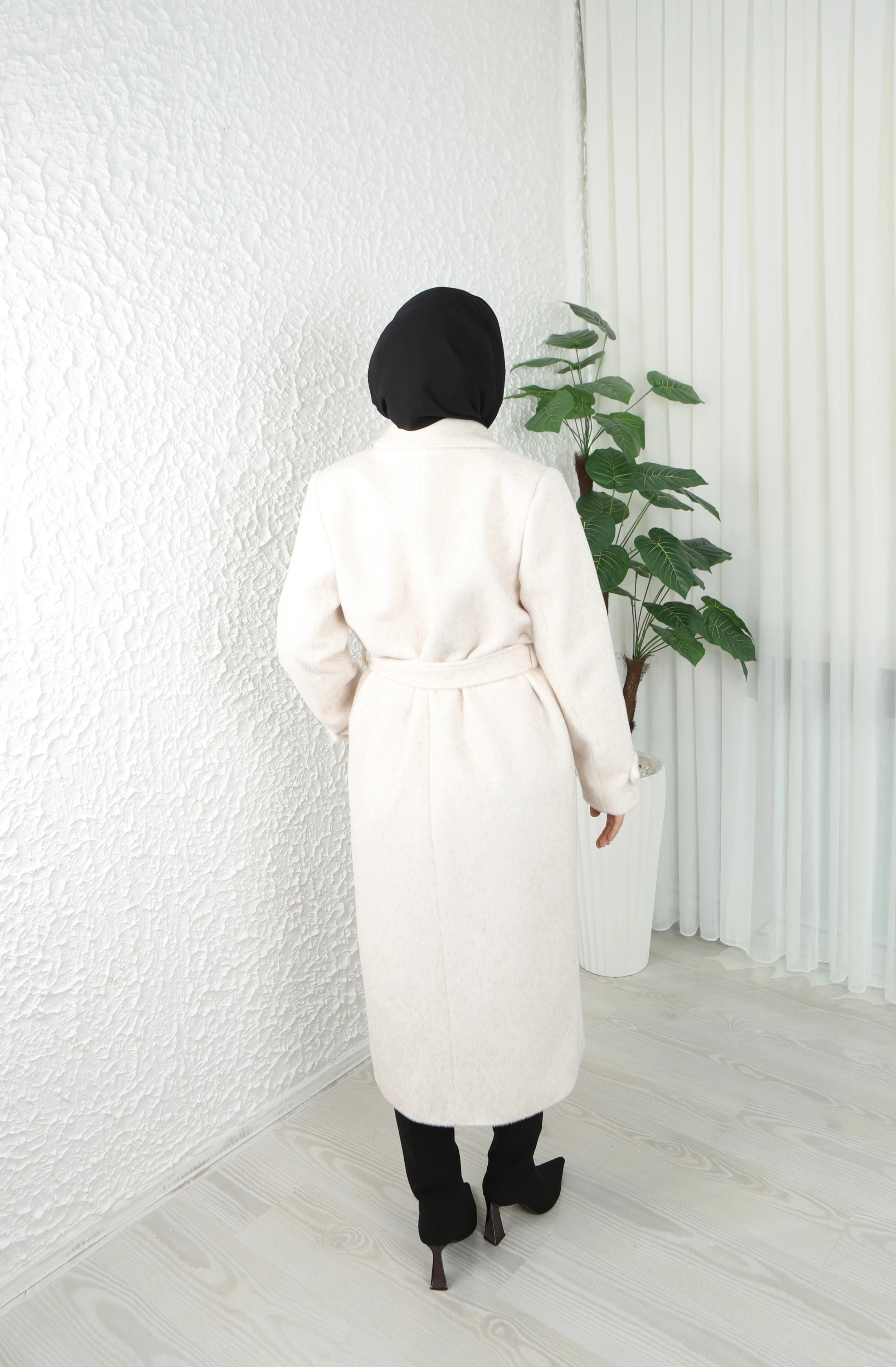 Kemerli Fox Kumaş Kaban 