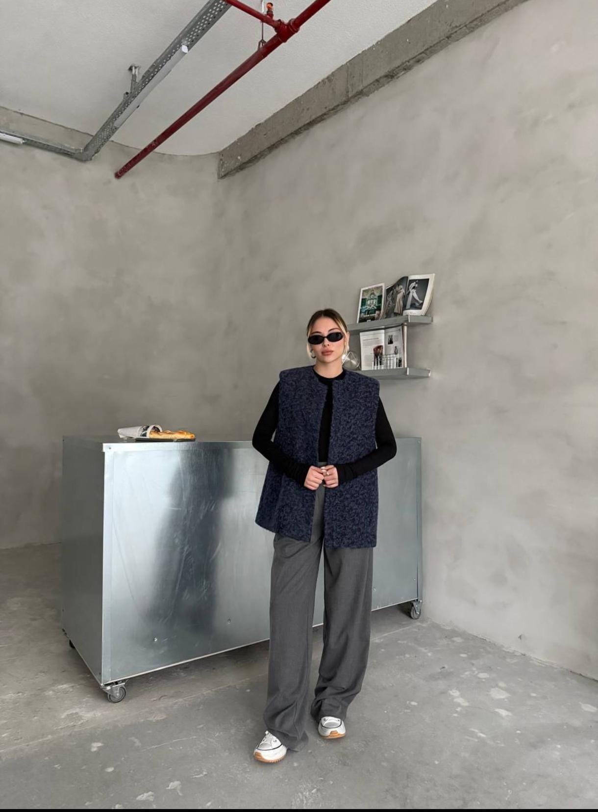 Bürümcük Larcivert Astarlı Kaşe Yelek 