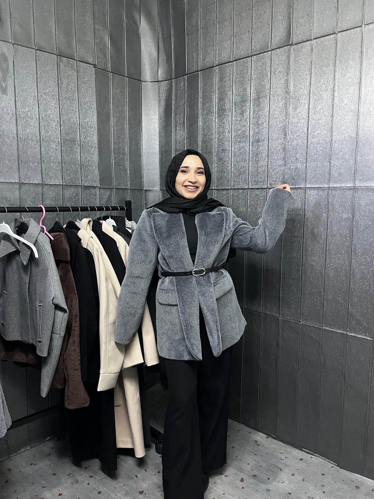 Tay Tüyü Kruvaze Ceket