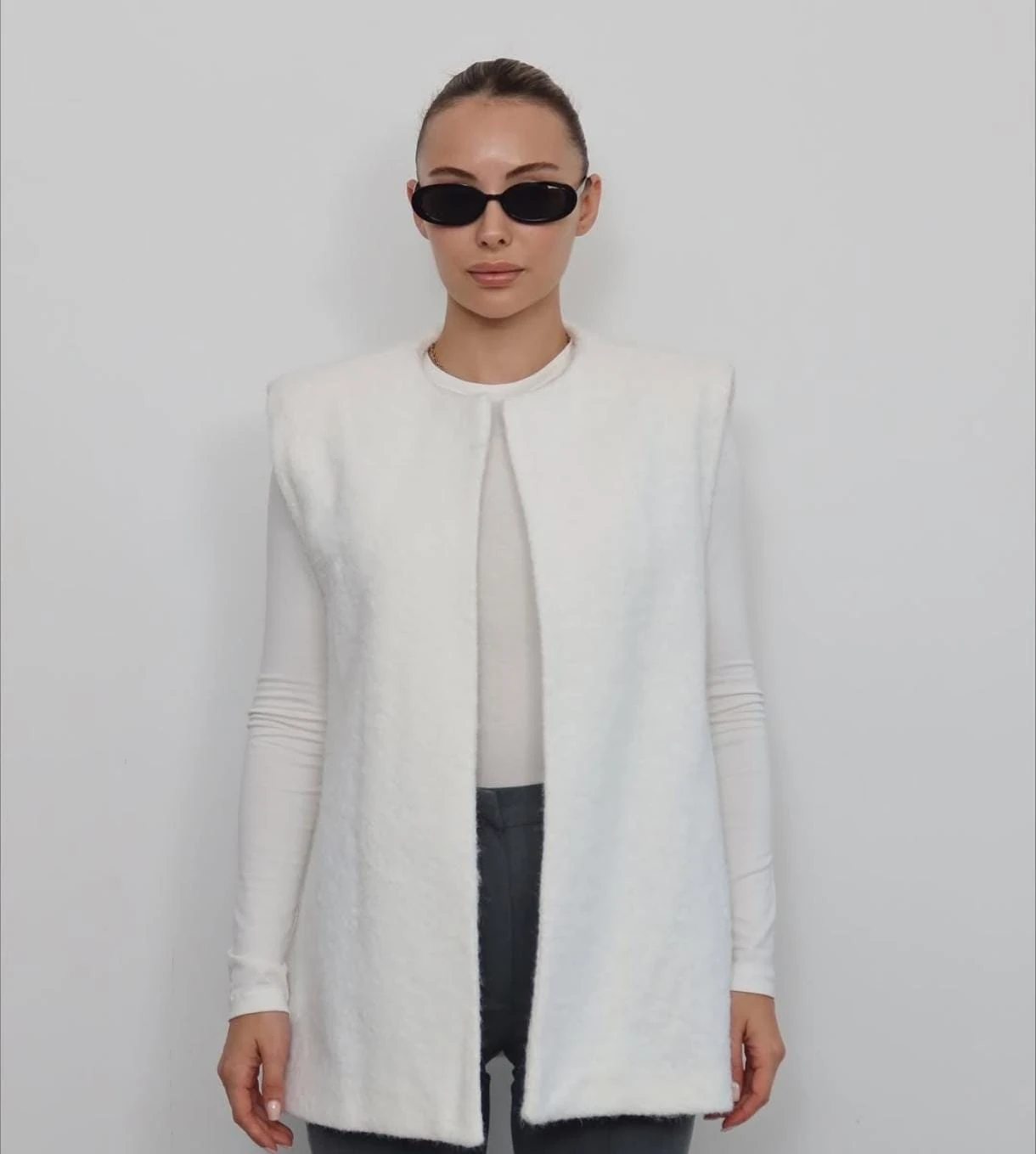 Bürümcük Ekru Astarlı Kaşe Yelek