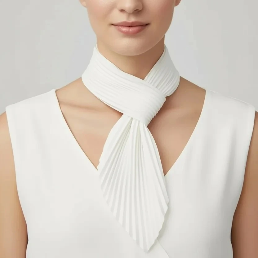 Düz Renk Pilise Fular