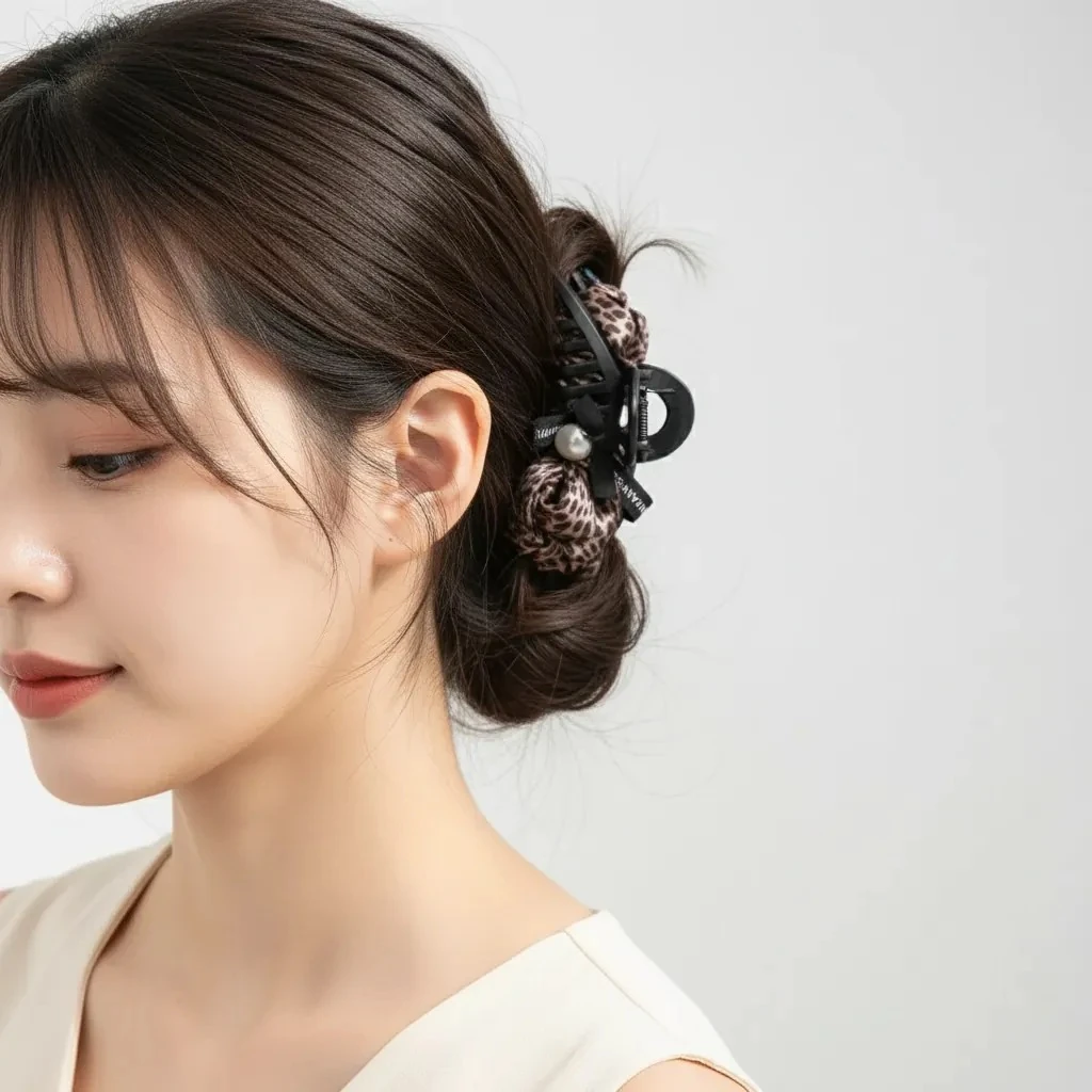 Leopar Desen Güllü Mandal Toka