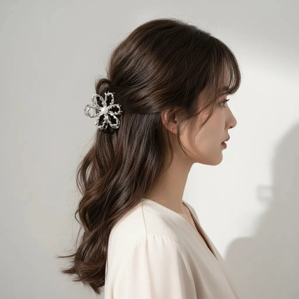 Zarif Çiçek Metal Mandal Toka