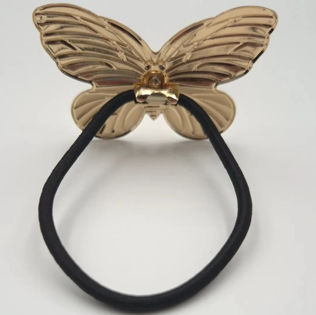 Altın Kanat – Kelebek Figürlü Metal Detaylı Lastik Toka