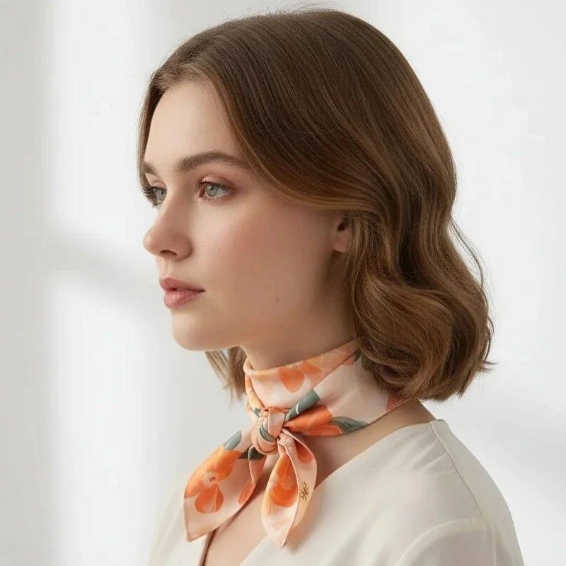 Şeftali Baharı Kare Fular