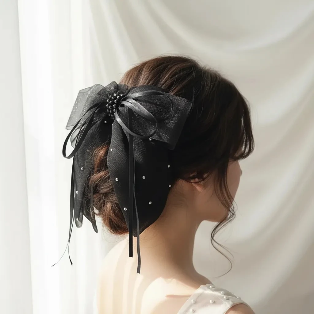 Siyah İnci Özel Tasarım Mandal Toka