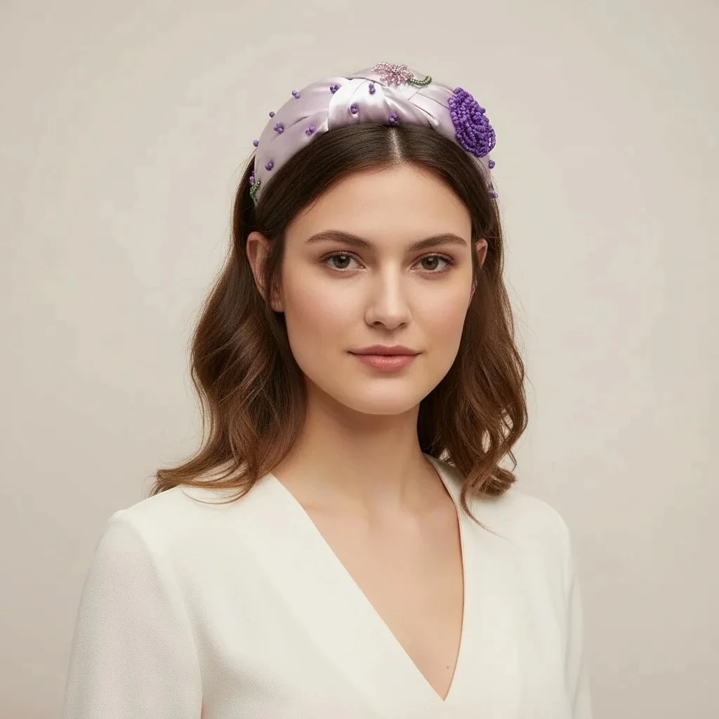 Amaranta - Özel Tasarım Saten Düğüm Taç