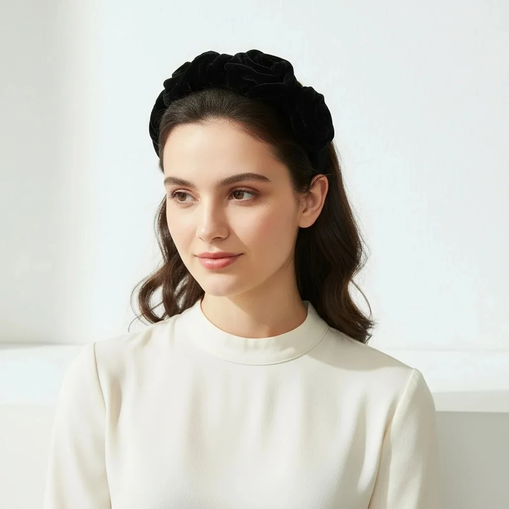 Rosalia Kadife Gül Özel Tasarım Taç