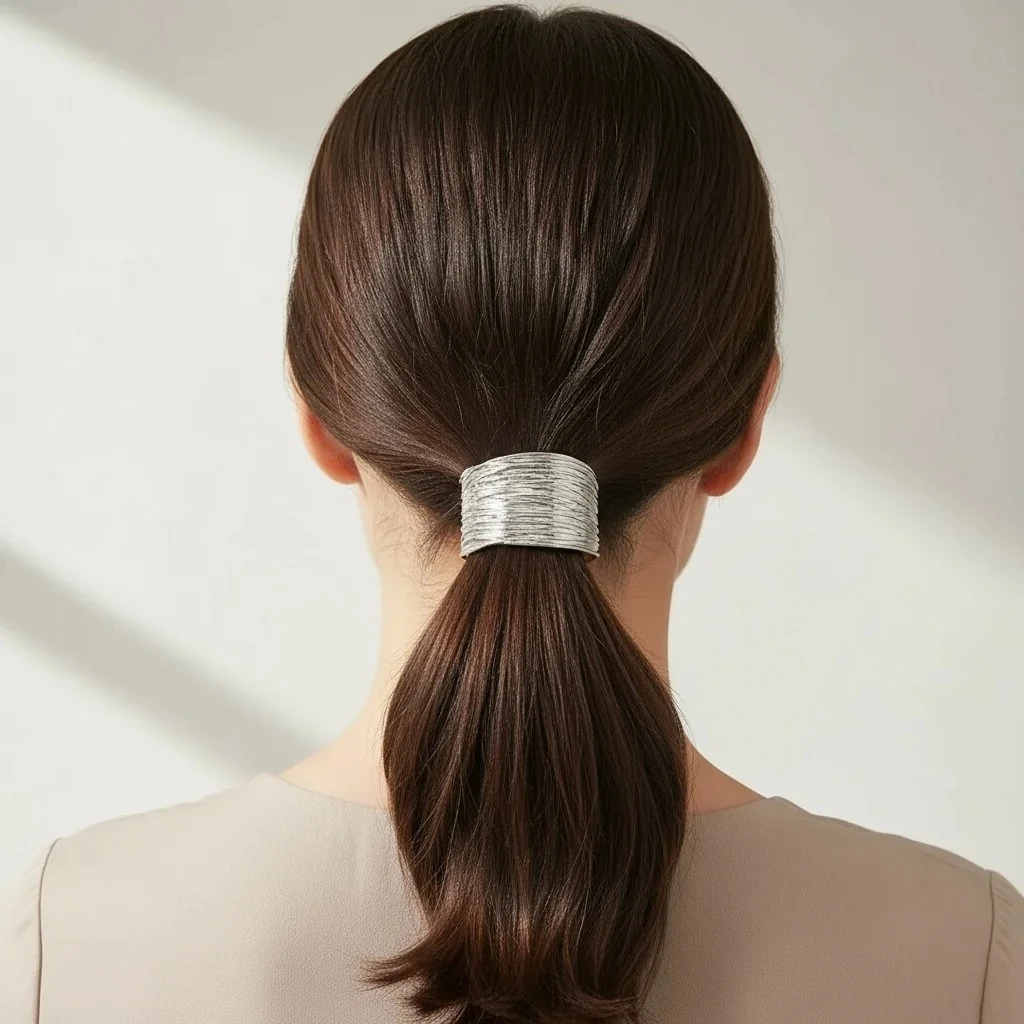 Lineo – Çizgili Metal Detaylı Lastik Toka