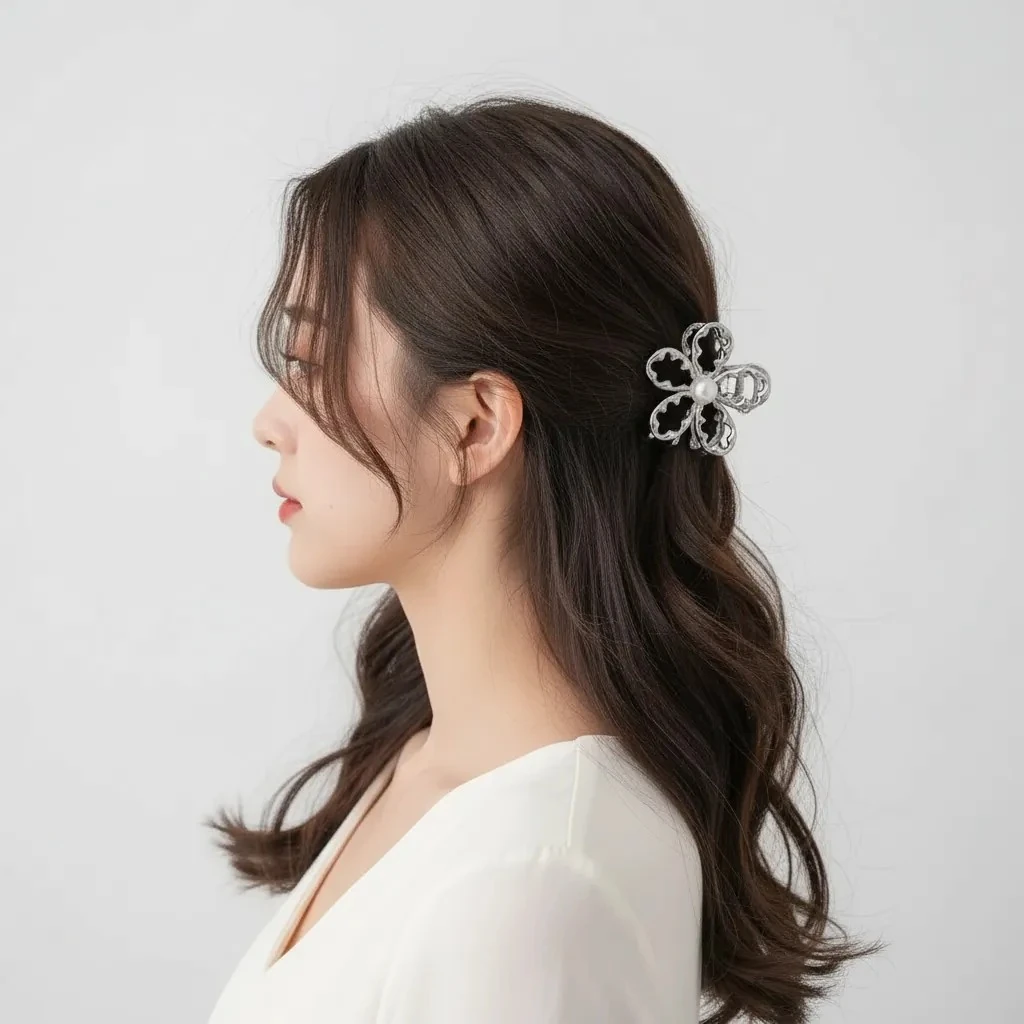 Zarif Çiçek Metal Mandal Toka