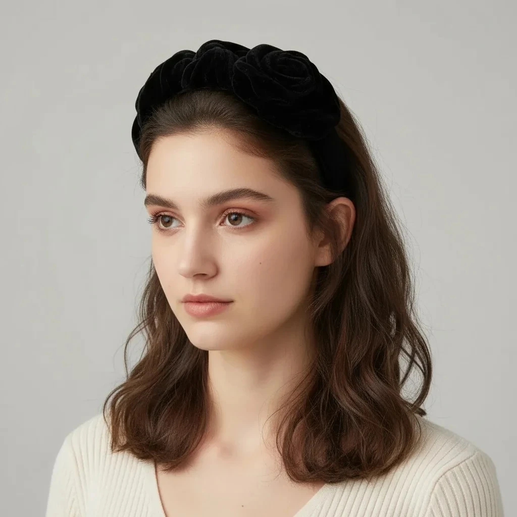 Rosalia Kadife Gül Özel Tasarım Taç