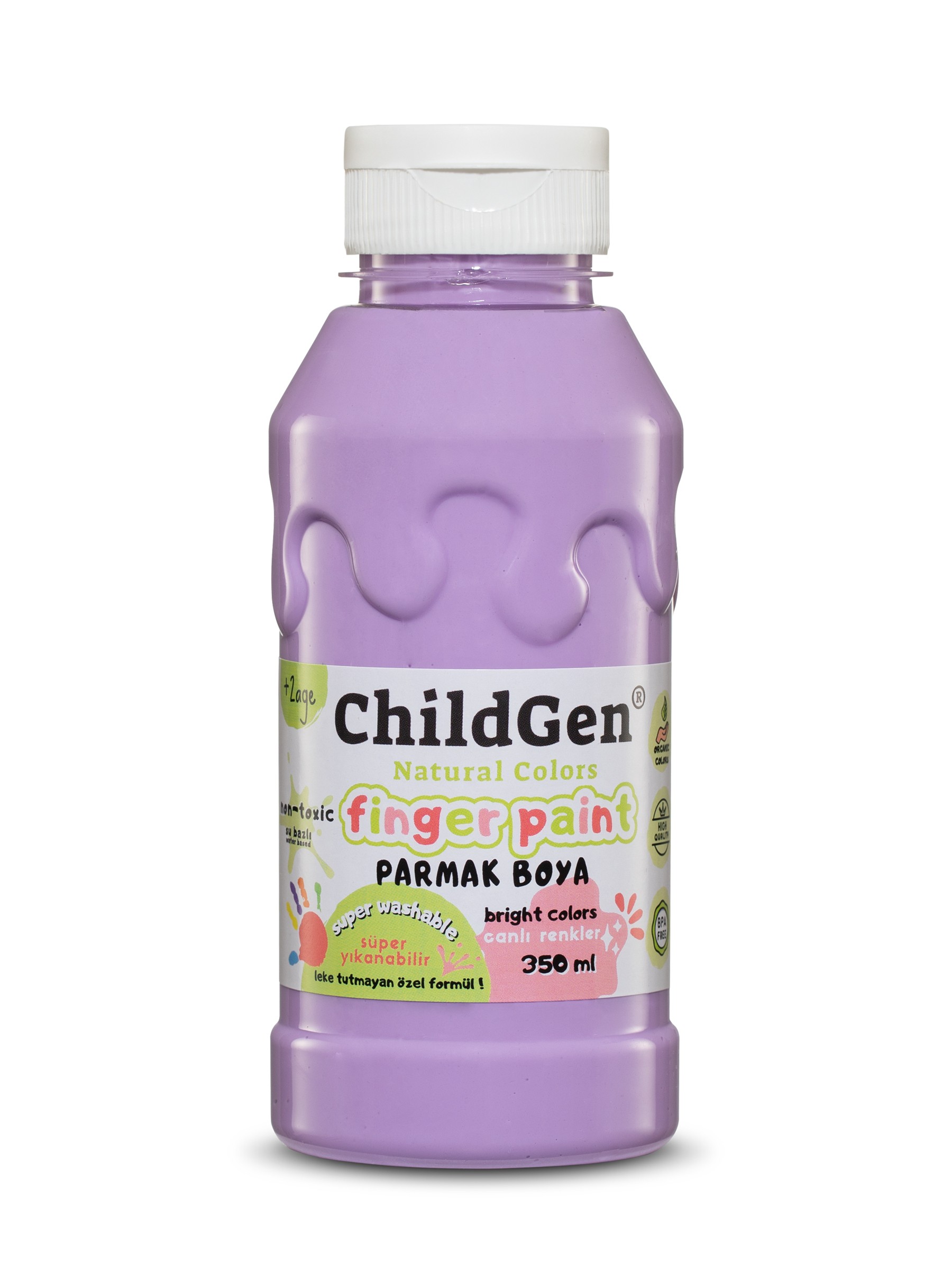 ChildGen Süper Yıkanabilir Parmak Boya 3x350 ml şişe - PASTEL SET 2