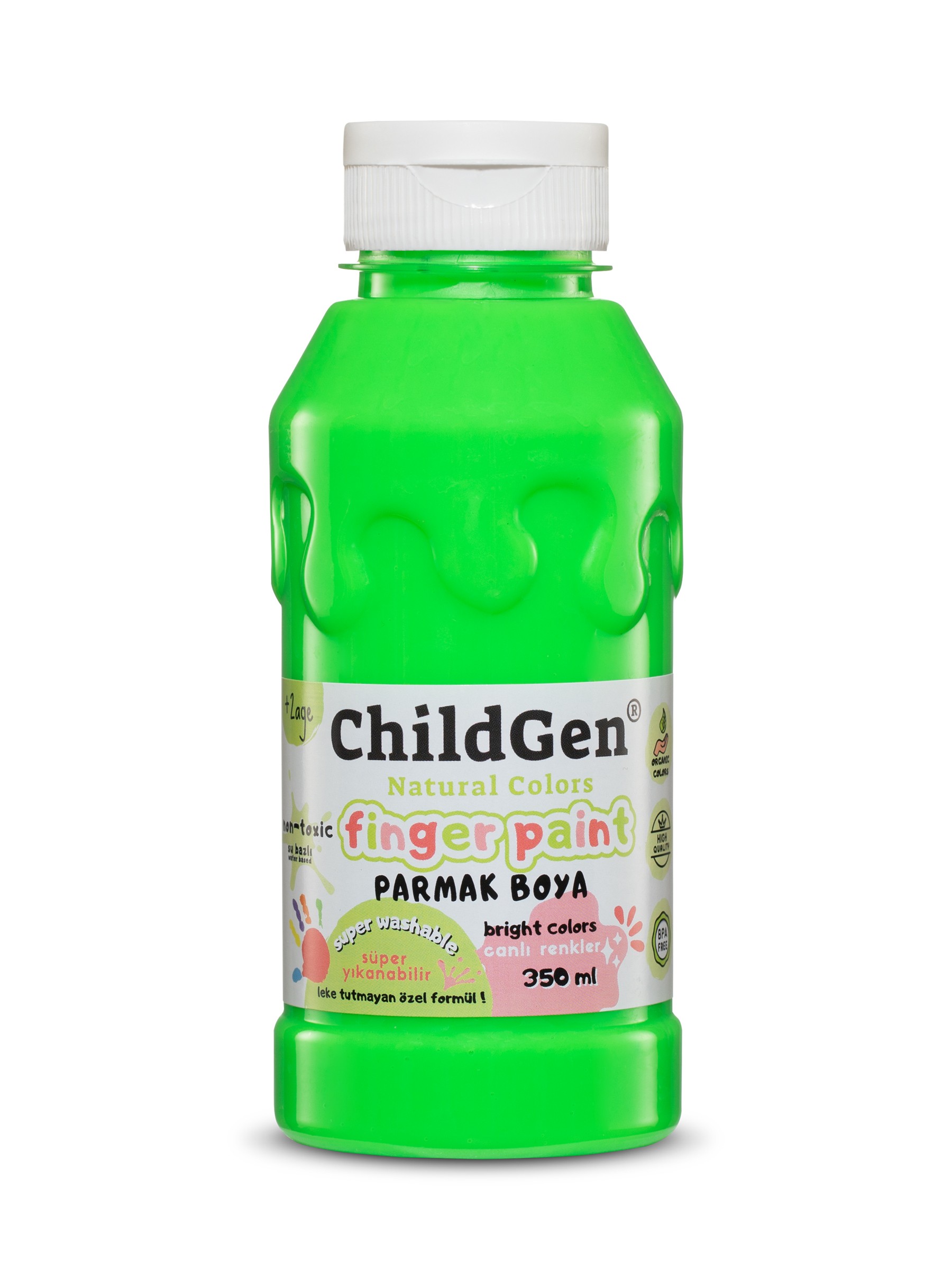 ChildGen Süper Yıkanabilir Parmak Boya 3x350 ml şişe - NEON SET