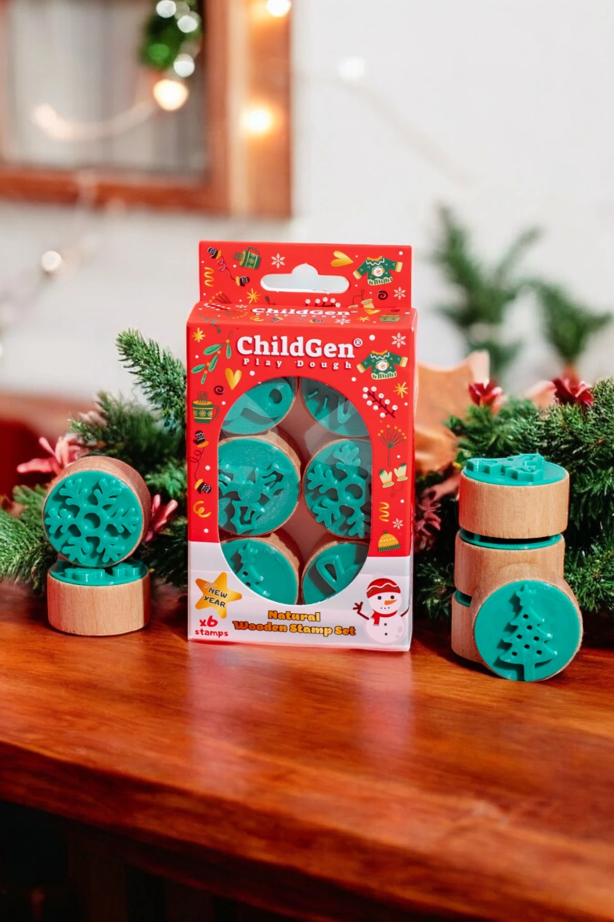 Ahşap Damga Yeni Yıl Set (6 Adet Damga)