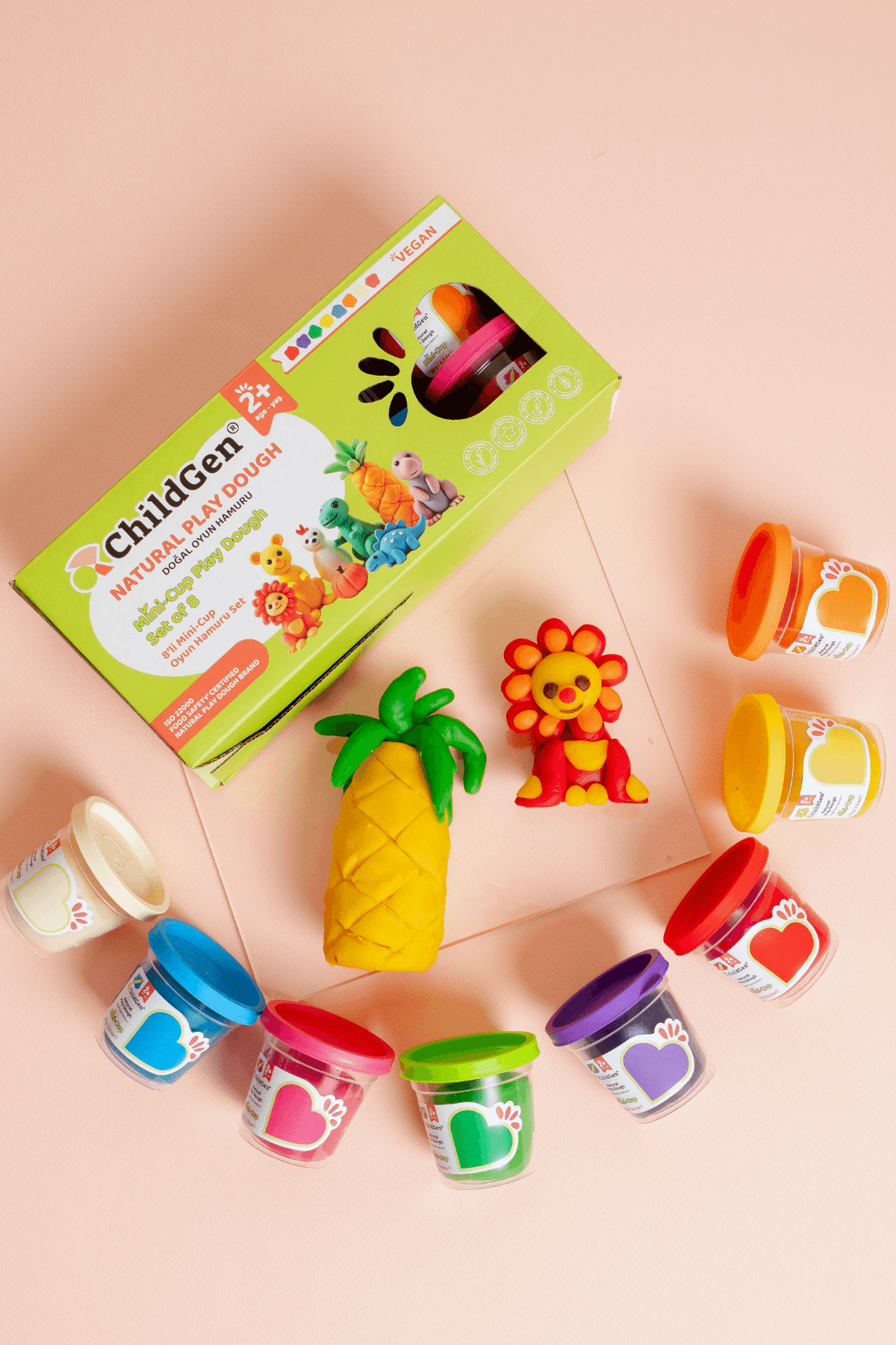 Doğal Oyun Hamuru - Mini-Cup- 8'li Set (8x65gr)