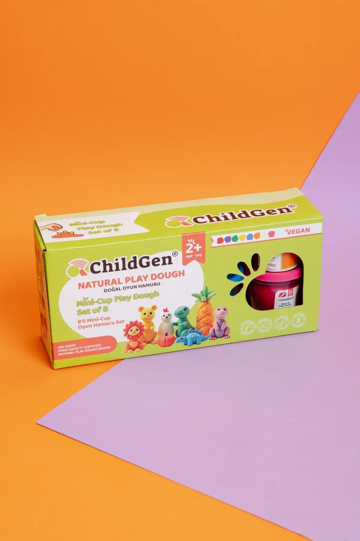 Doğal Oyun Hamuru - Mini-Cup- 8'li Set (8x65gr)