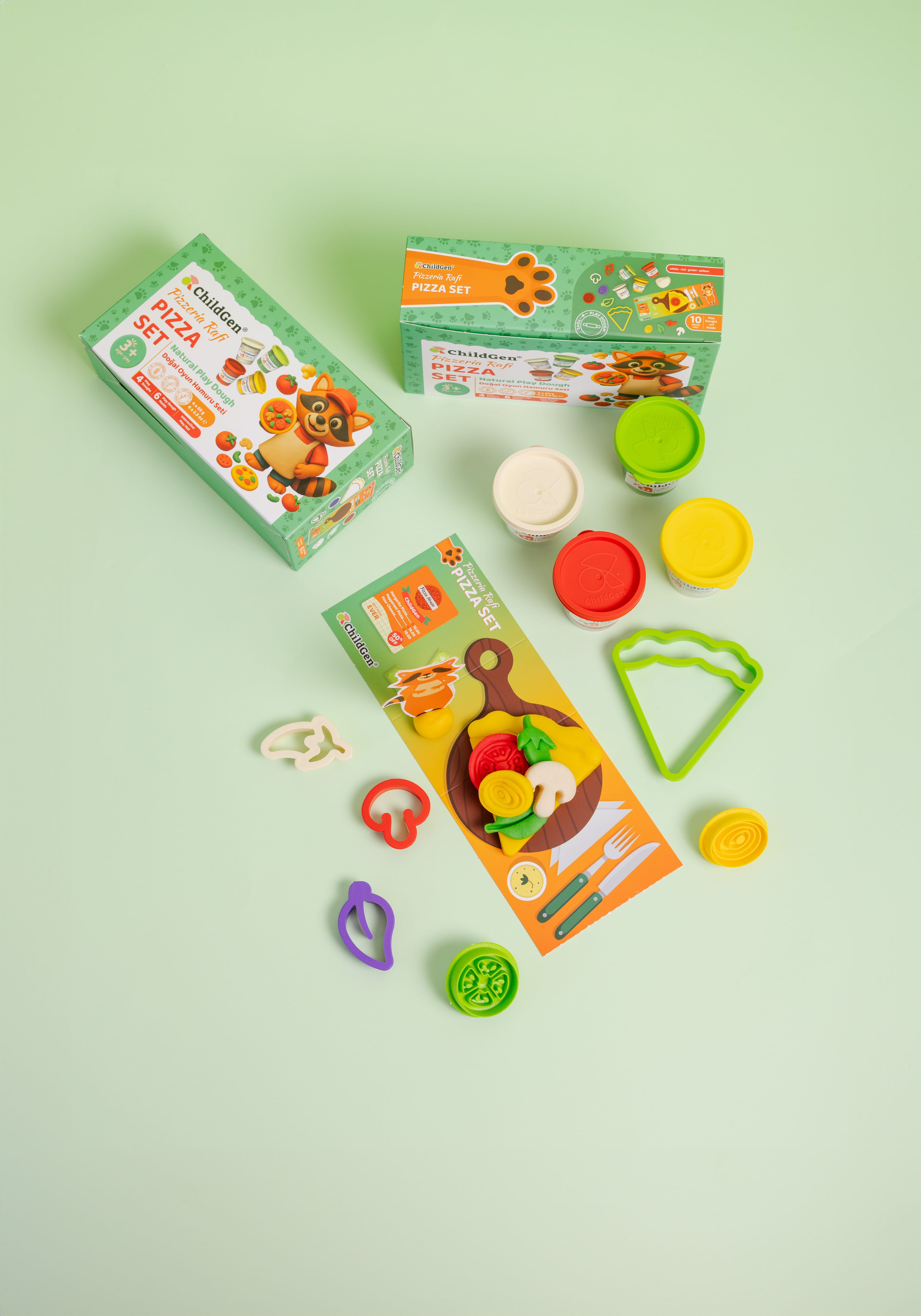 Doğal Oyun Hamuru Sevimli Patiler - Pizza Set
