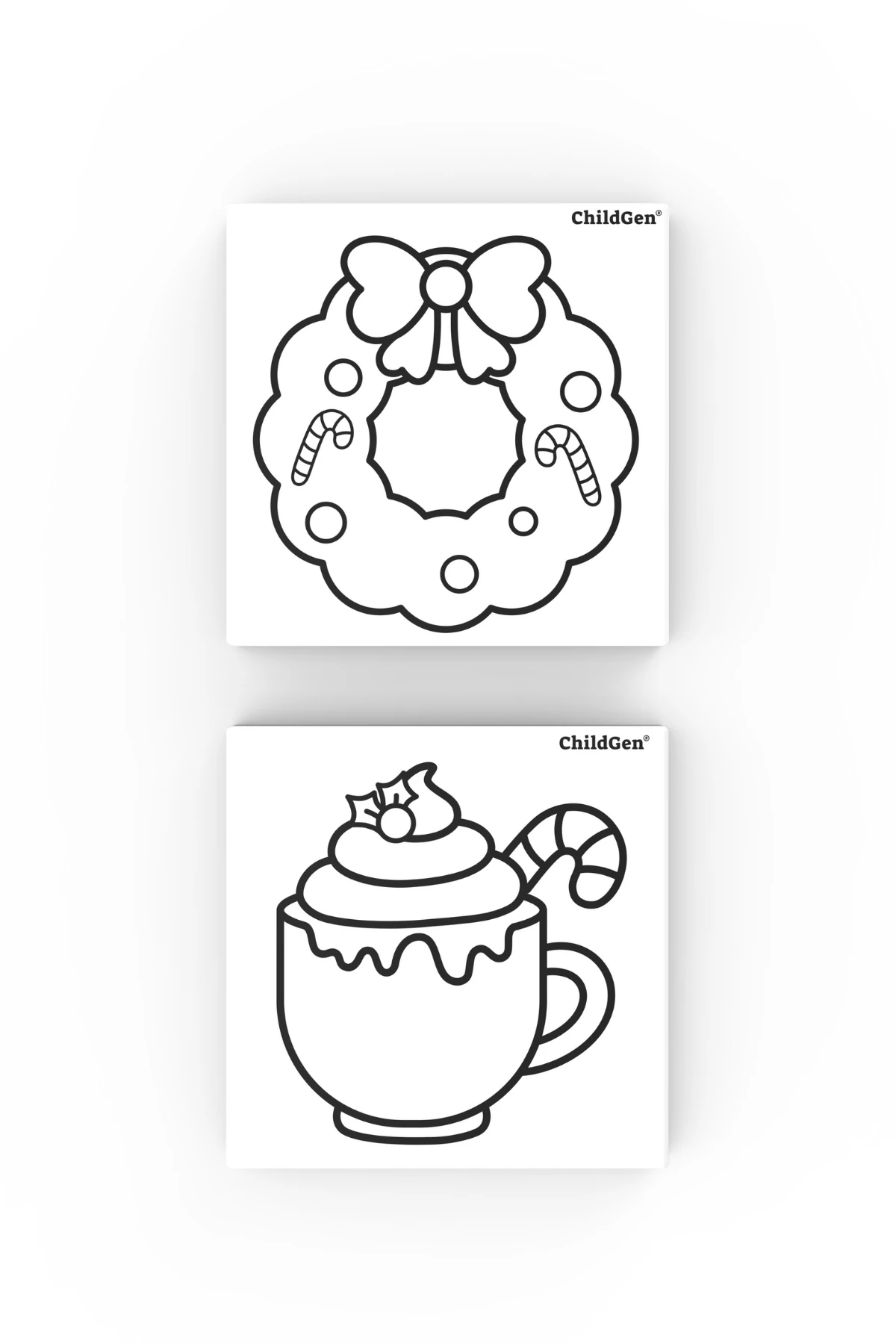 ChildGen 2'li Tuval Set Baskılı (Fincan ve Süs) 20X20CM