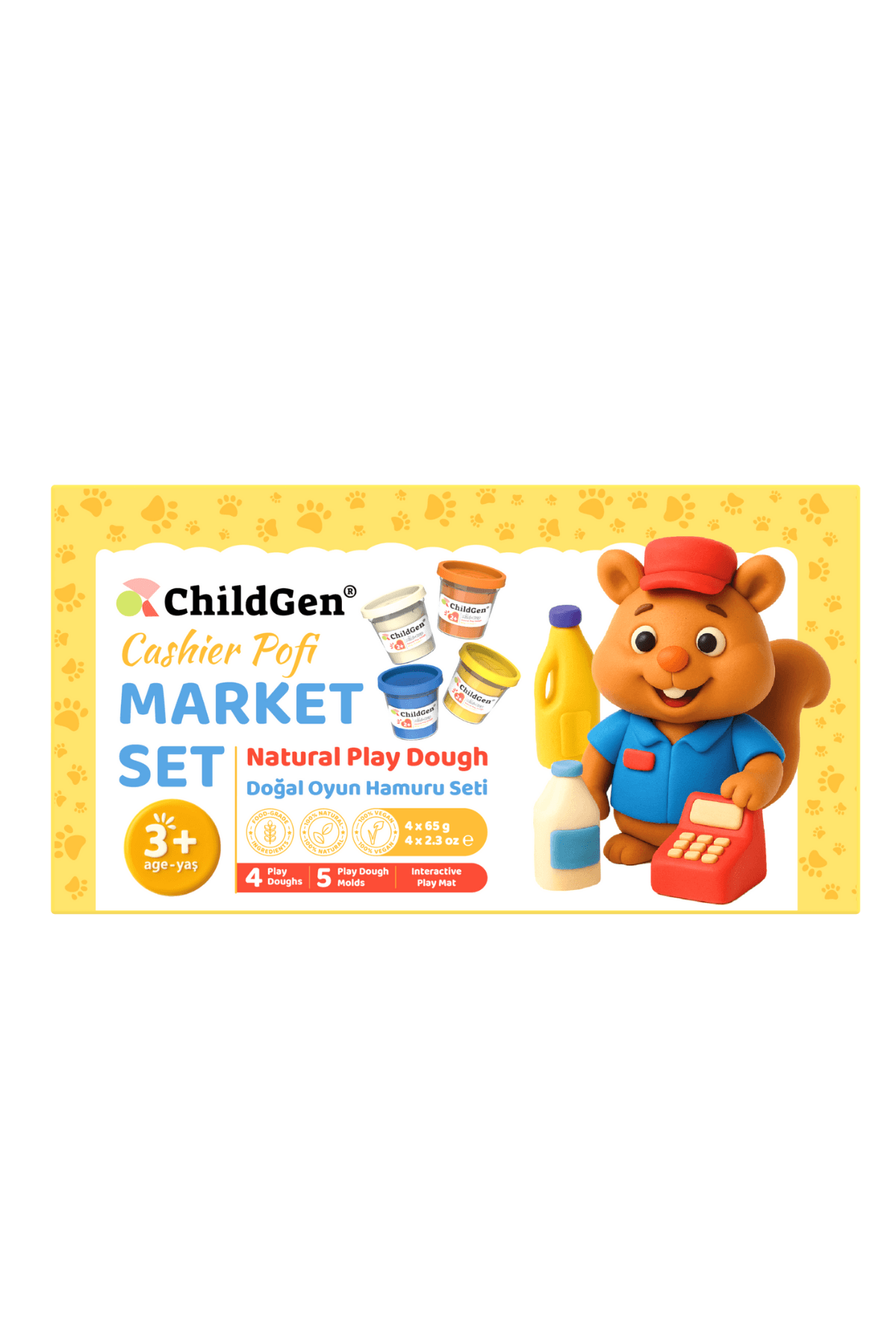 Doğal Oyun Hamuru Sevimli Patiler - Market Set