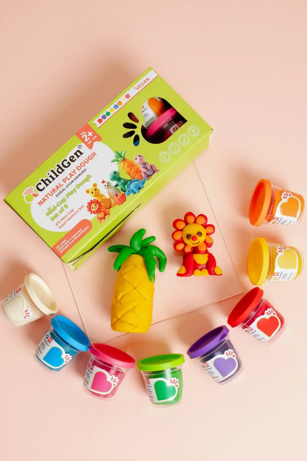 Doğal Oyun Hamuru - Mini-Cup- 8'li Set (8x65gr)