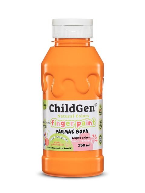 ChildGen - Süper Yıkanabilir Parmak Boya 350 ml şişe - Turuncu