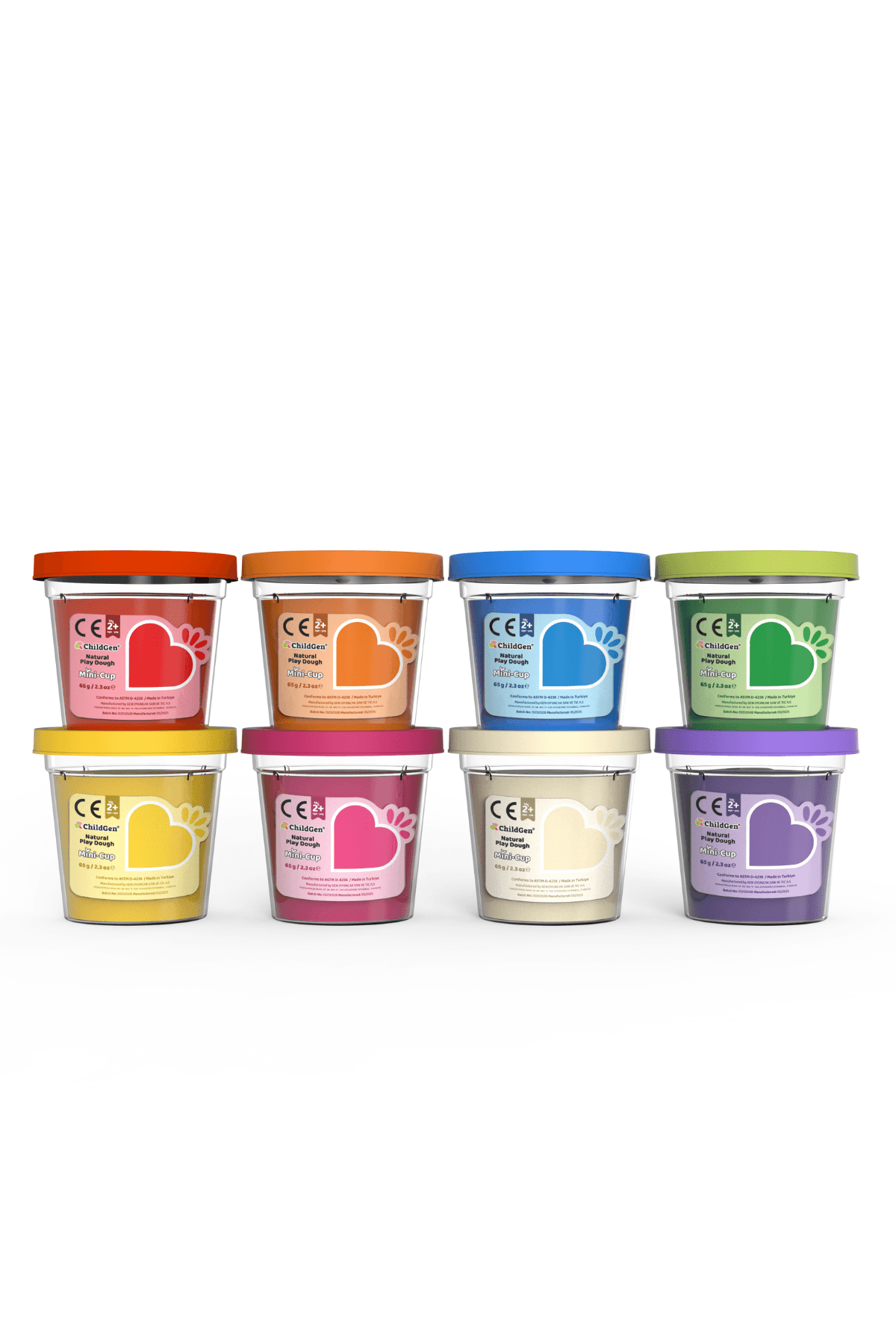 Doğal Oyun Hamuru - Mini-Cup- 8'li Set (8x65gr)