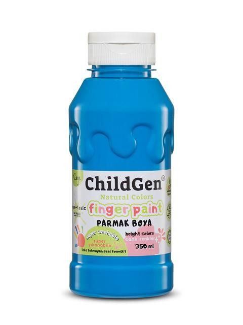 ChildGen - Süper Yıkanabilir Parmak Boya 350 ml şişe - Mavi