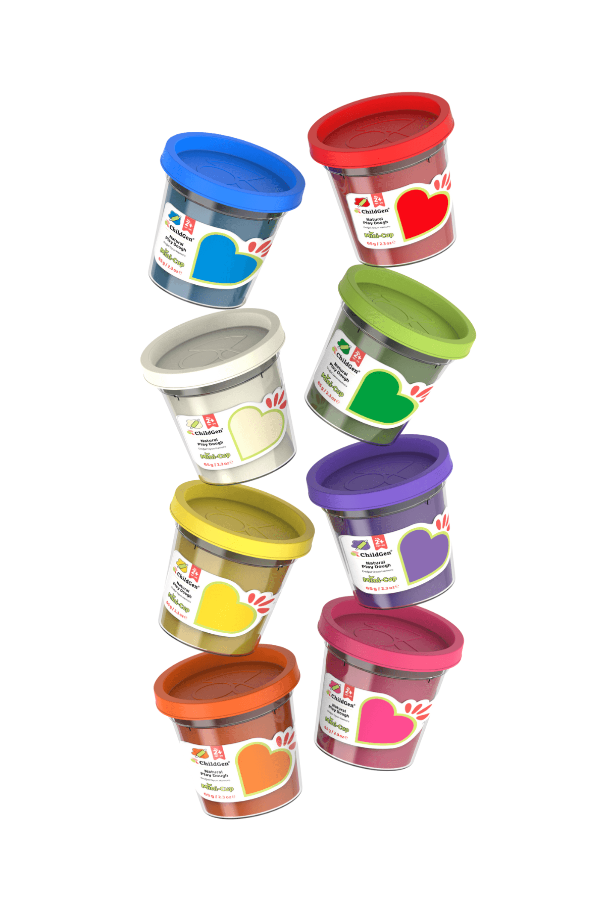 Doğal Oyun Hamuru - Mini-Cup- 8'li Set (8x65gr)