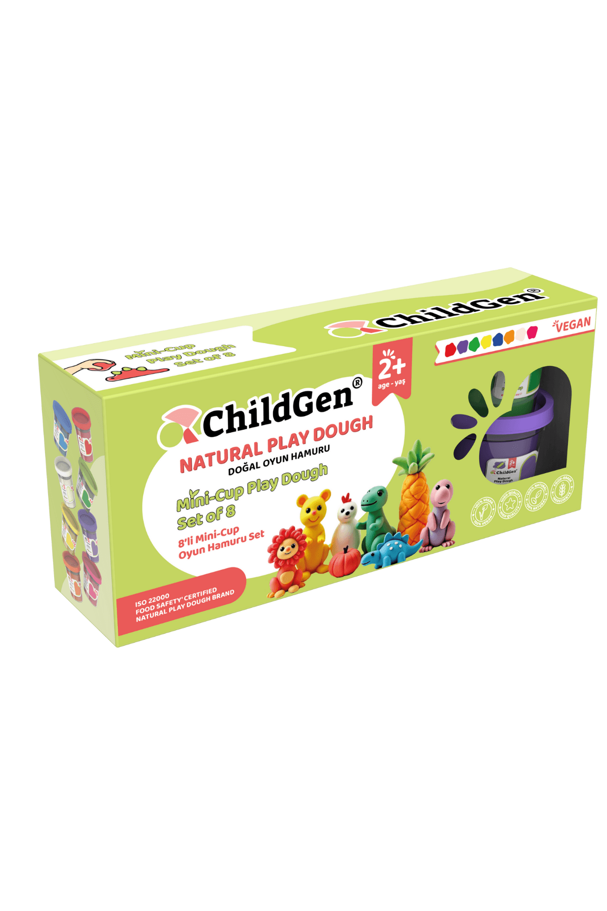 Doğal Oyun Hamuru - Mini-Cup- 8'li Set (8x65gr)