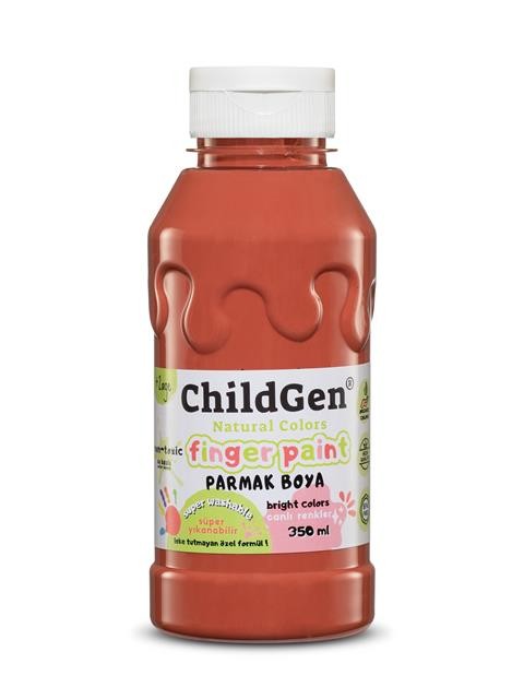 ChildGen - Süper Yıkanabilir Parmak Boya 350 ml şişe - Kahverengi