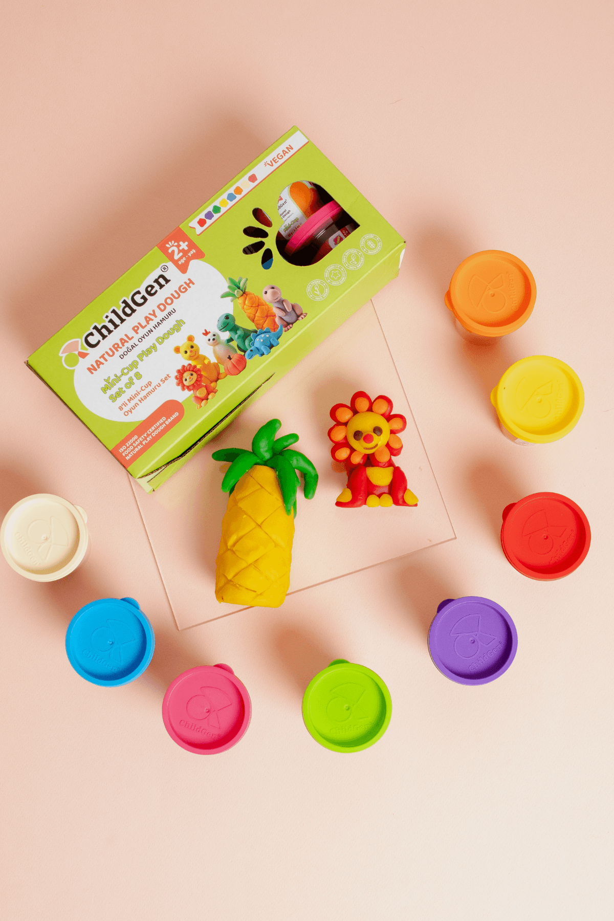 Doğal Oyun Hamuru - Mini-Cup- 8'li Set (8x65gr)