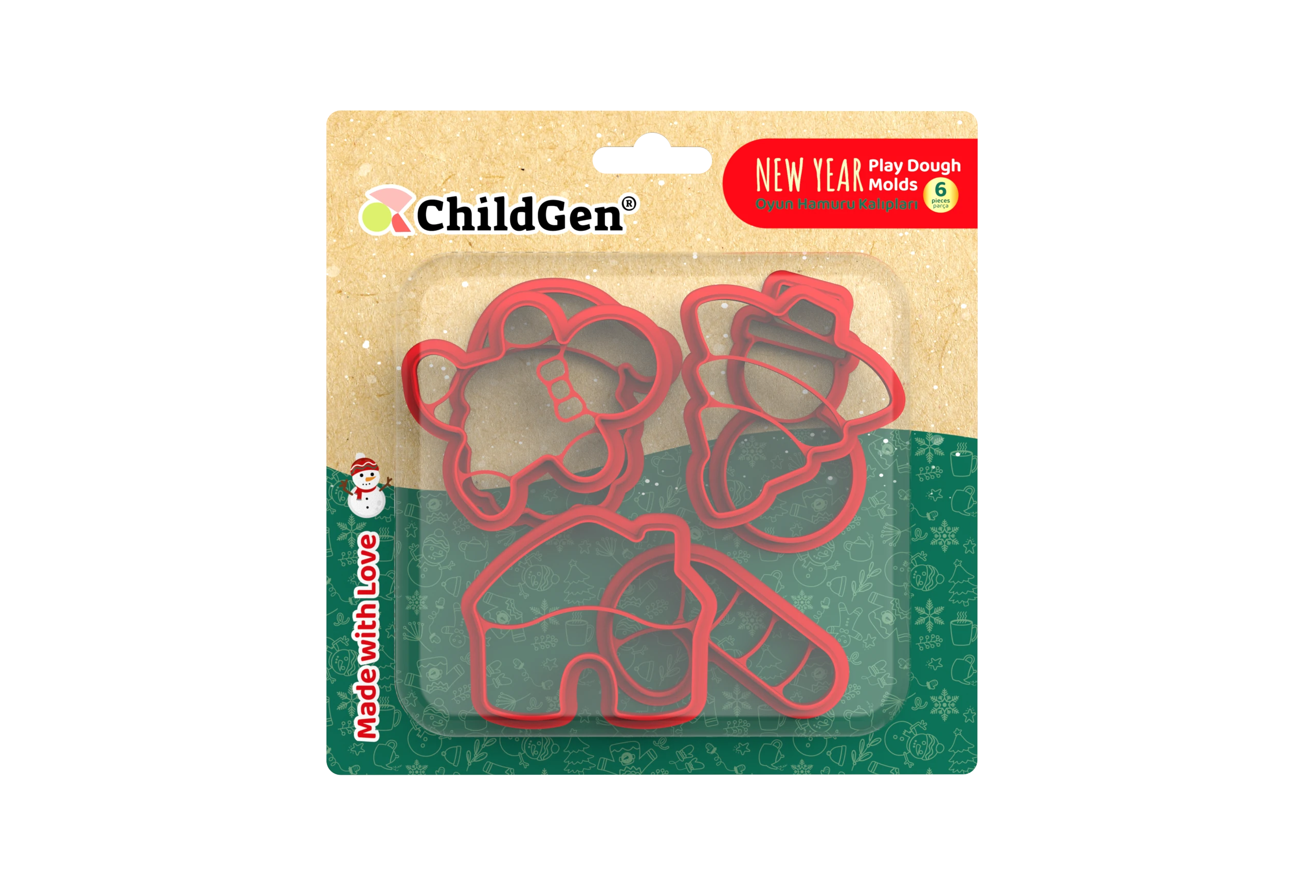 ChildGen Yeni Yıl Oyun Hamuru Kalıbı Seti- 6 Parça