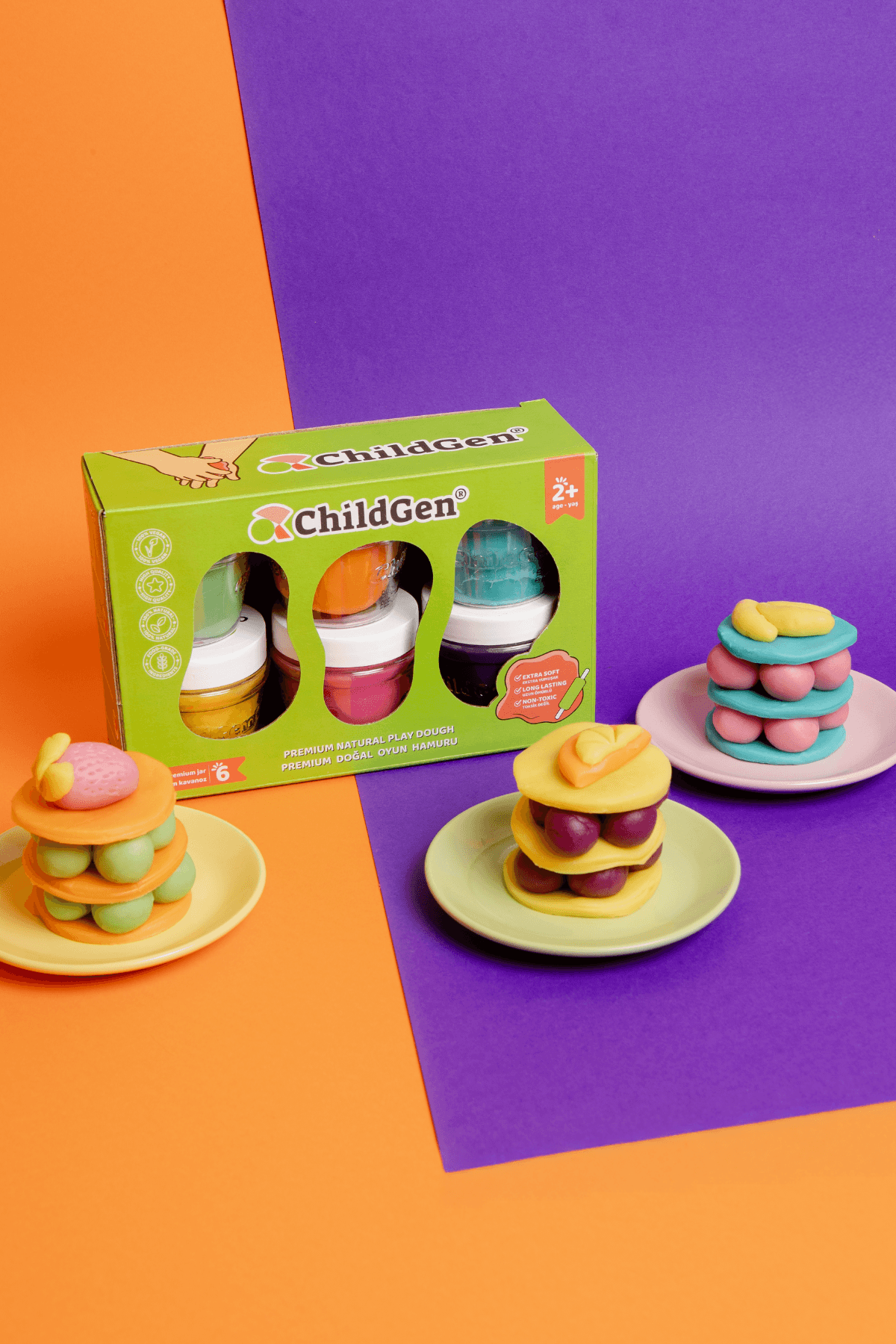 ChildGen Play Dough Childgen 6'lı 125gr Oyun Hamuru Seti (6X125GR)