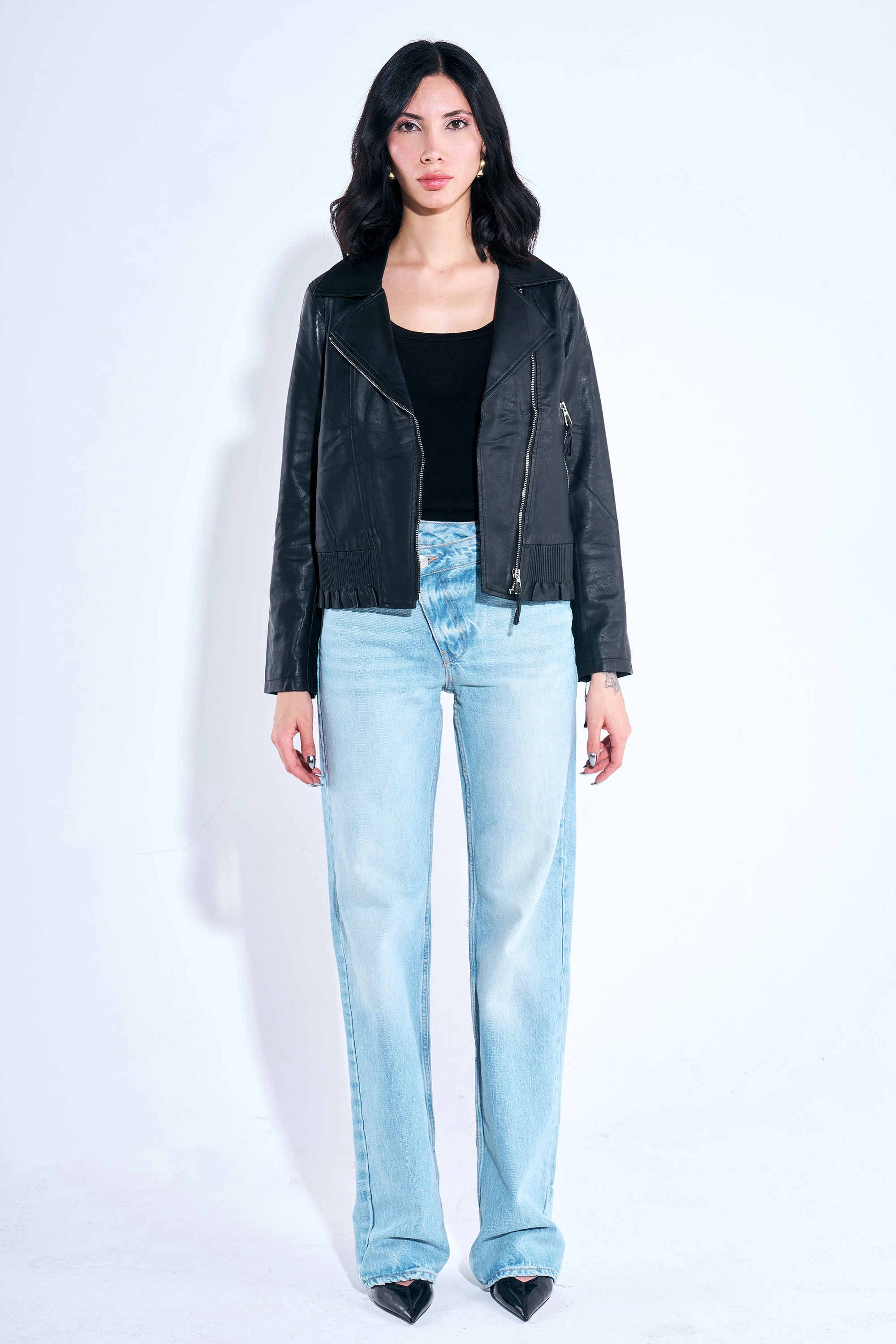 Beli Lastikli Deri Ceket