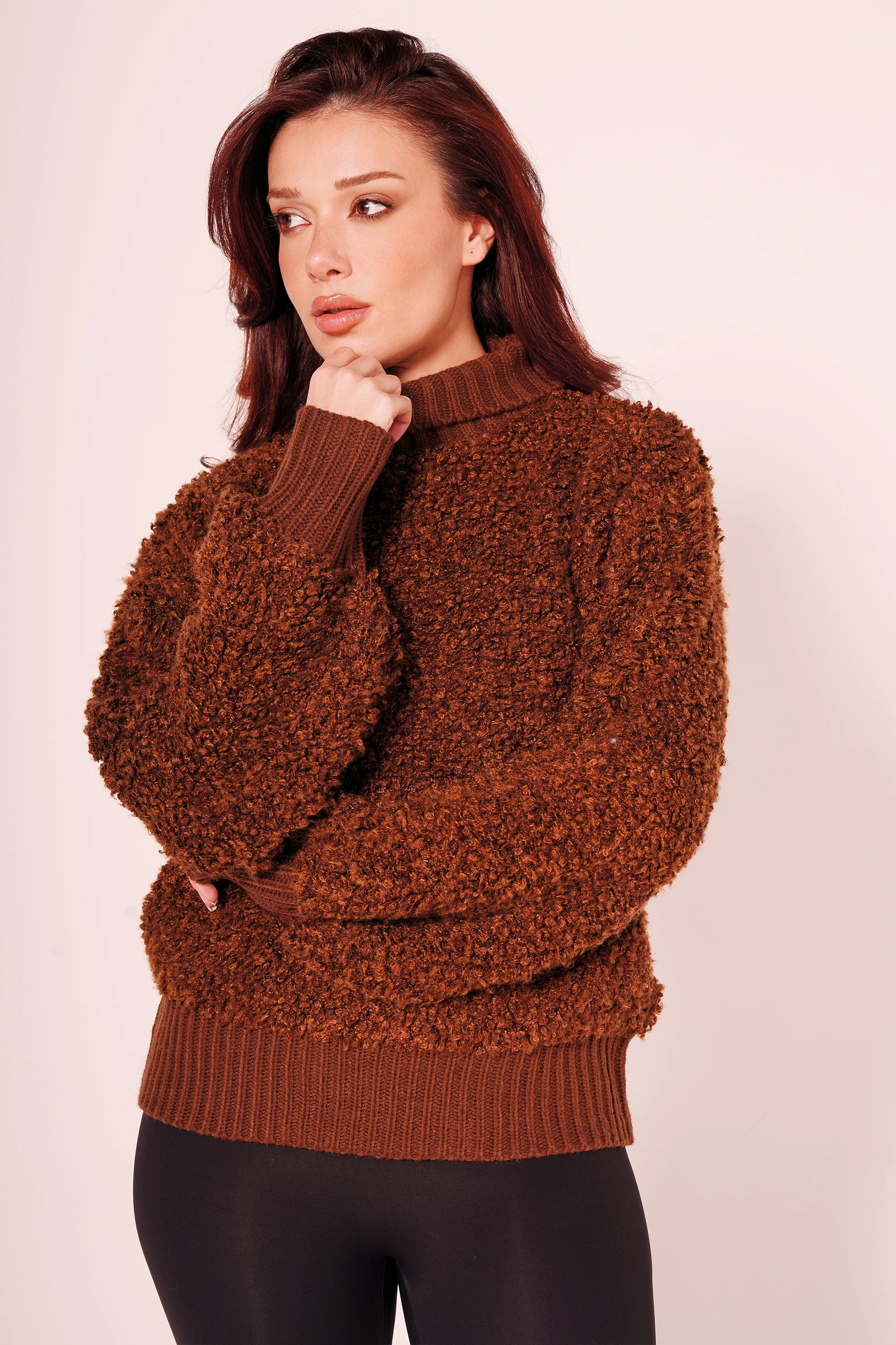 Teddy Kumaş Boğazlı Kazak