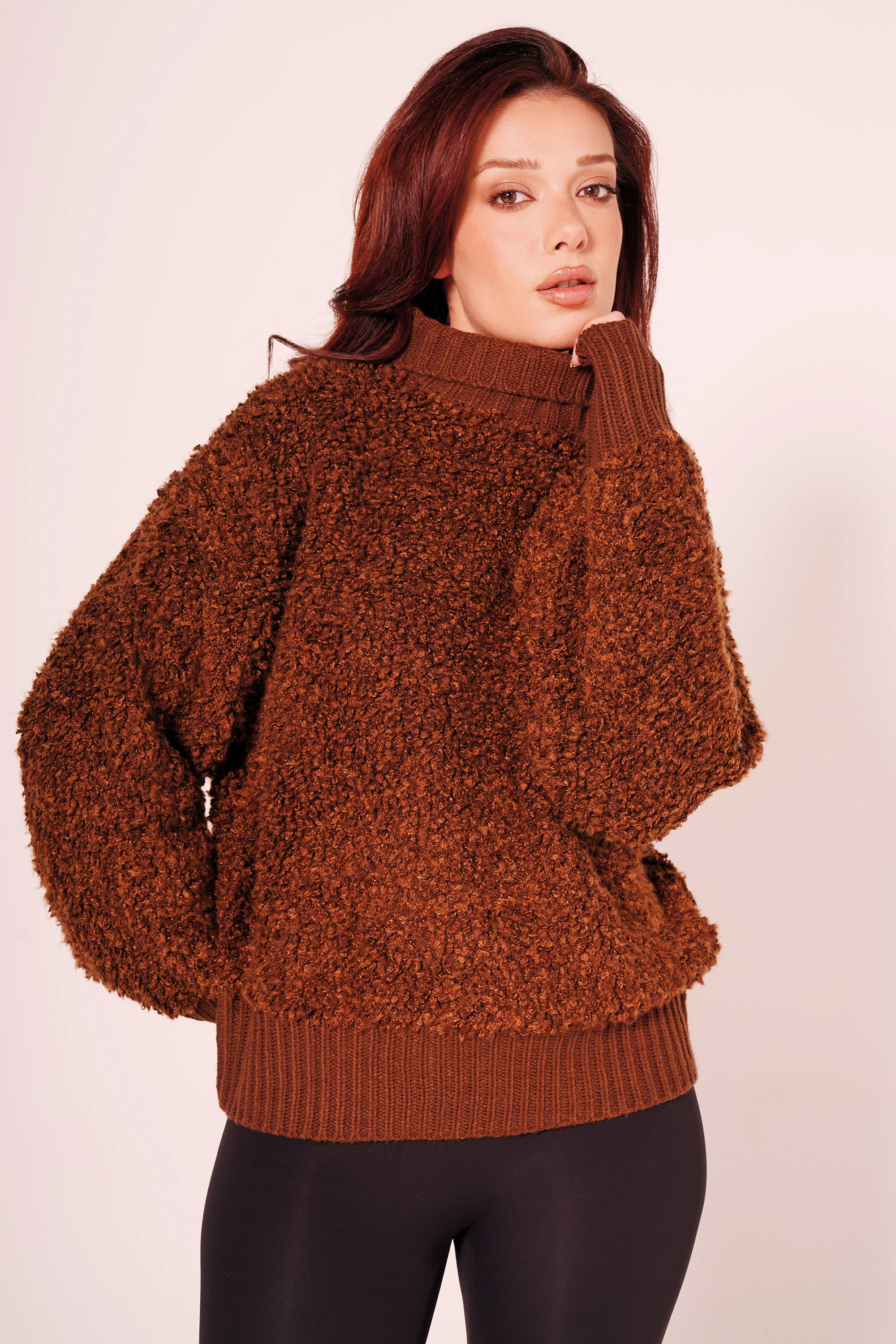 Teddy Kumaş Boğazlı Kazak