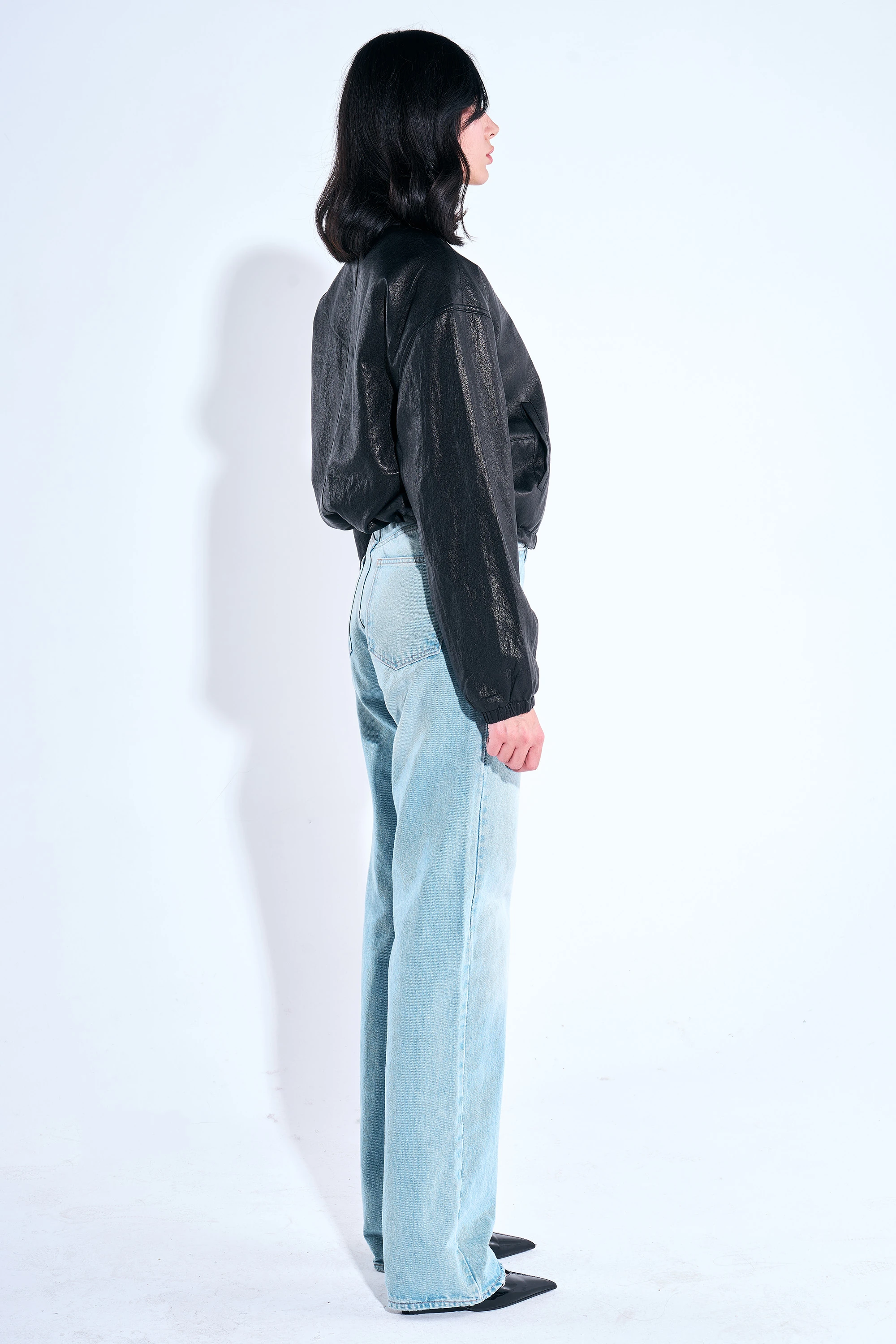 Beli Stoperli Yumuşak Dokulu Deri Ceket