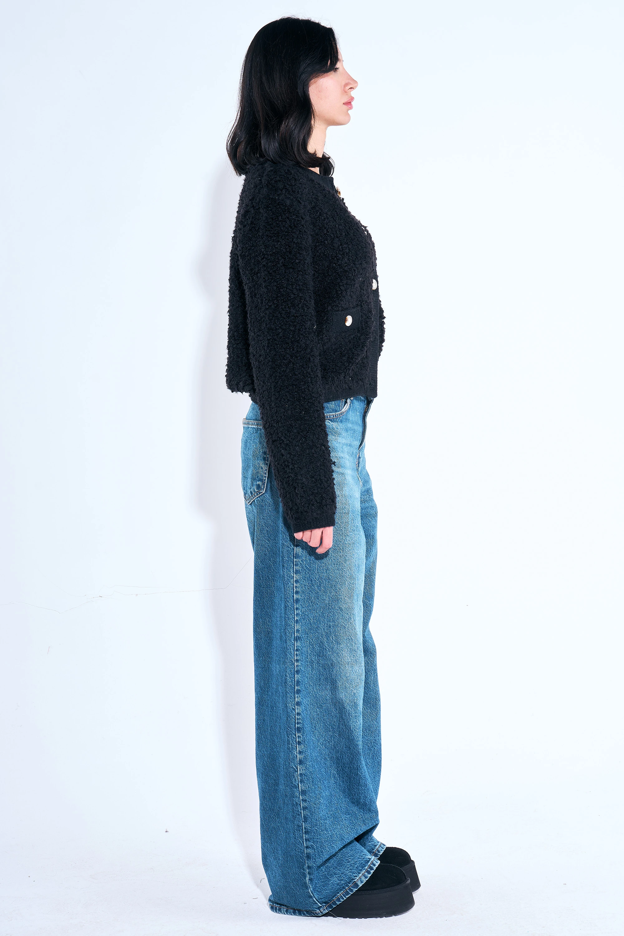 Düğmeli Teddy Hırka