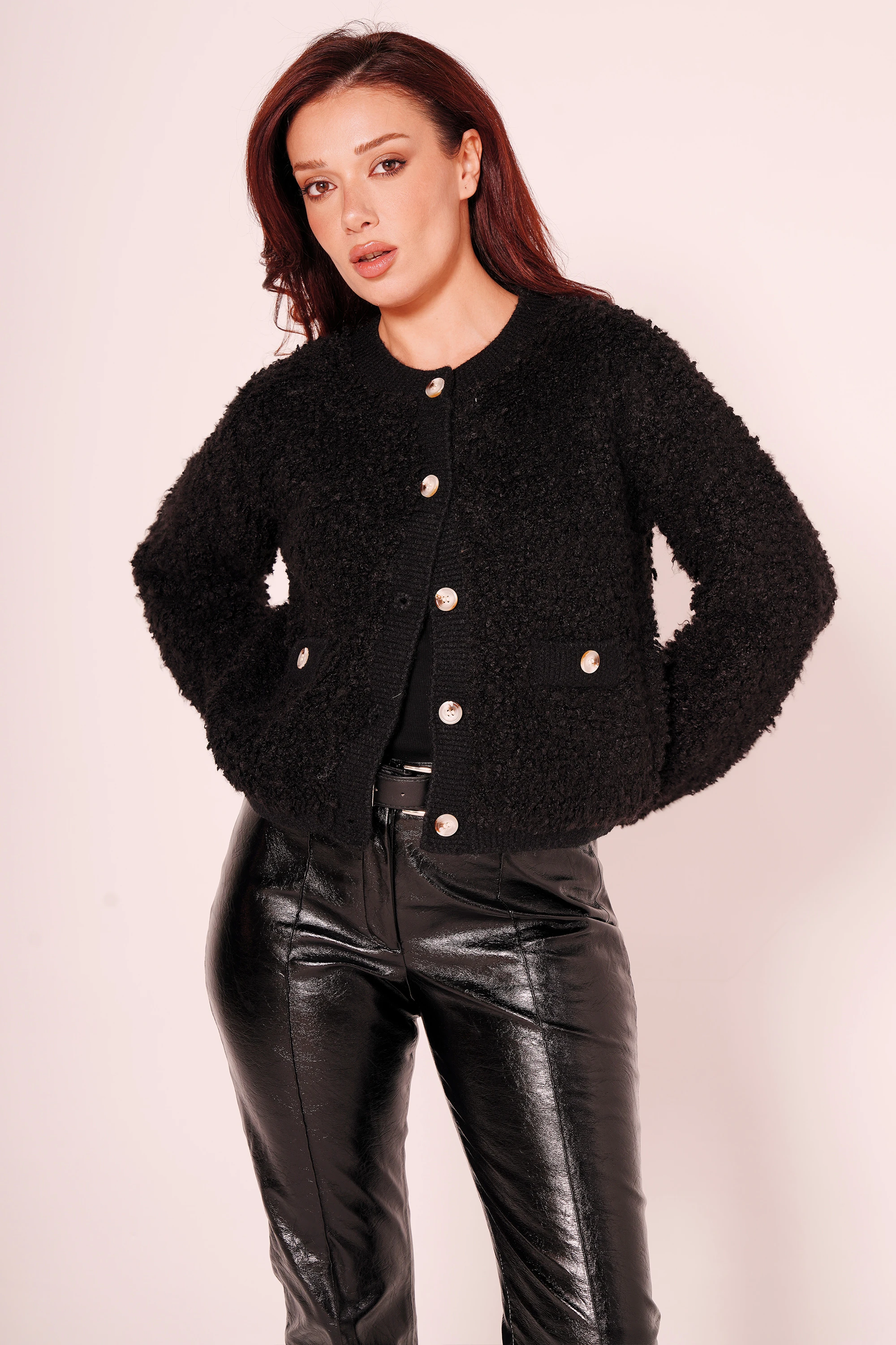 Düğmeli Teddy Hırka