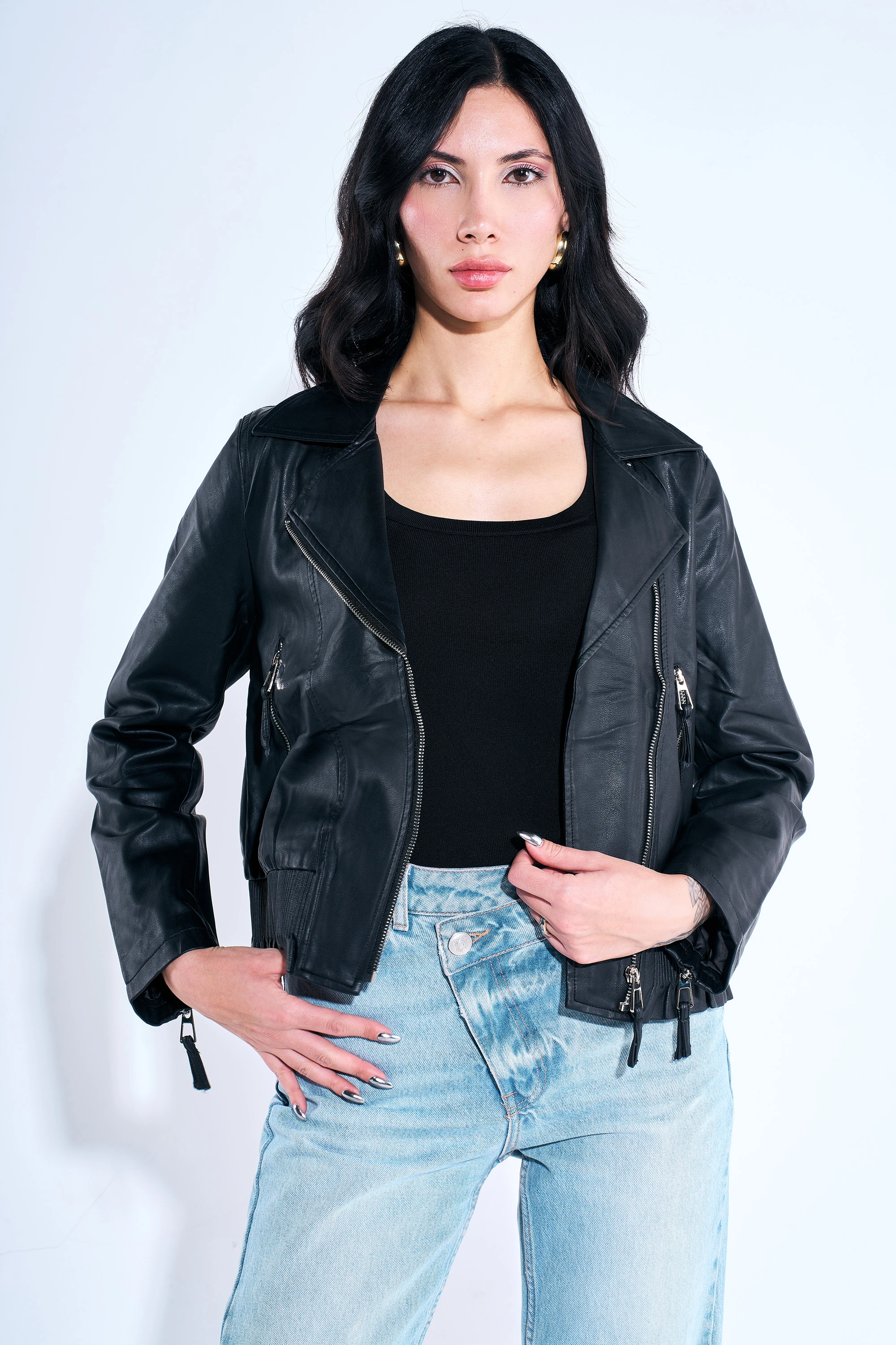 Beli Lastikli Deri Ceket