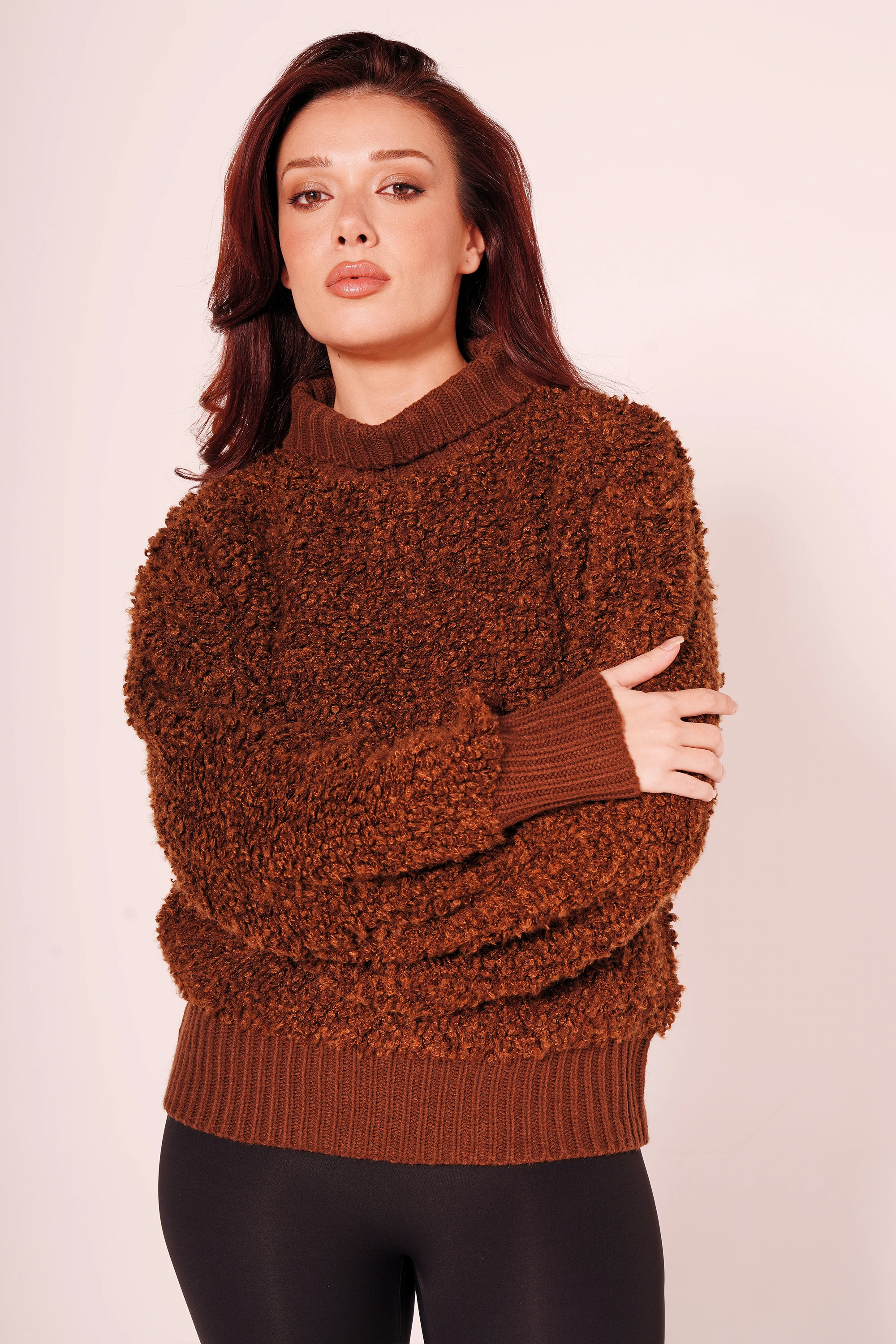 Teddy Kumaş Boğazlı Kazak