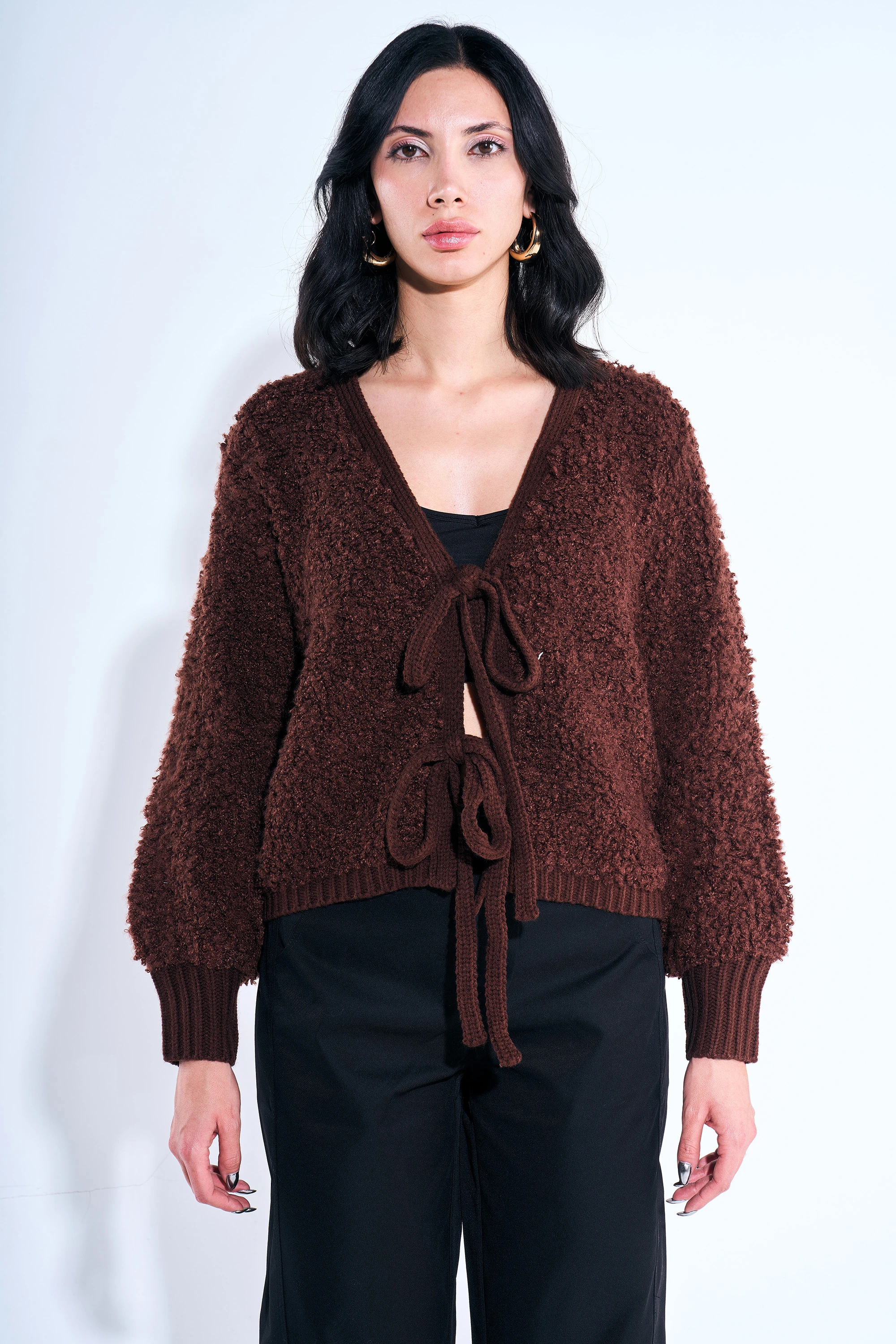 Önü Bağlamalı Teddy Hırka