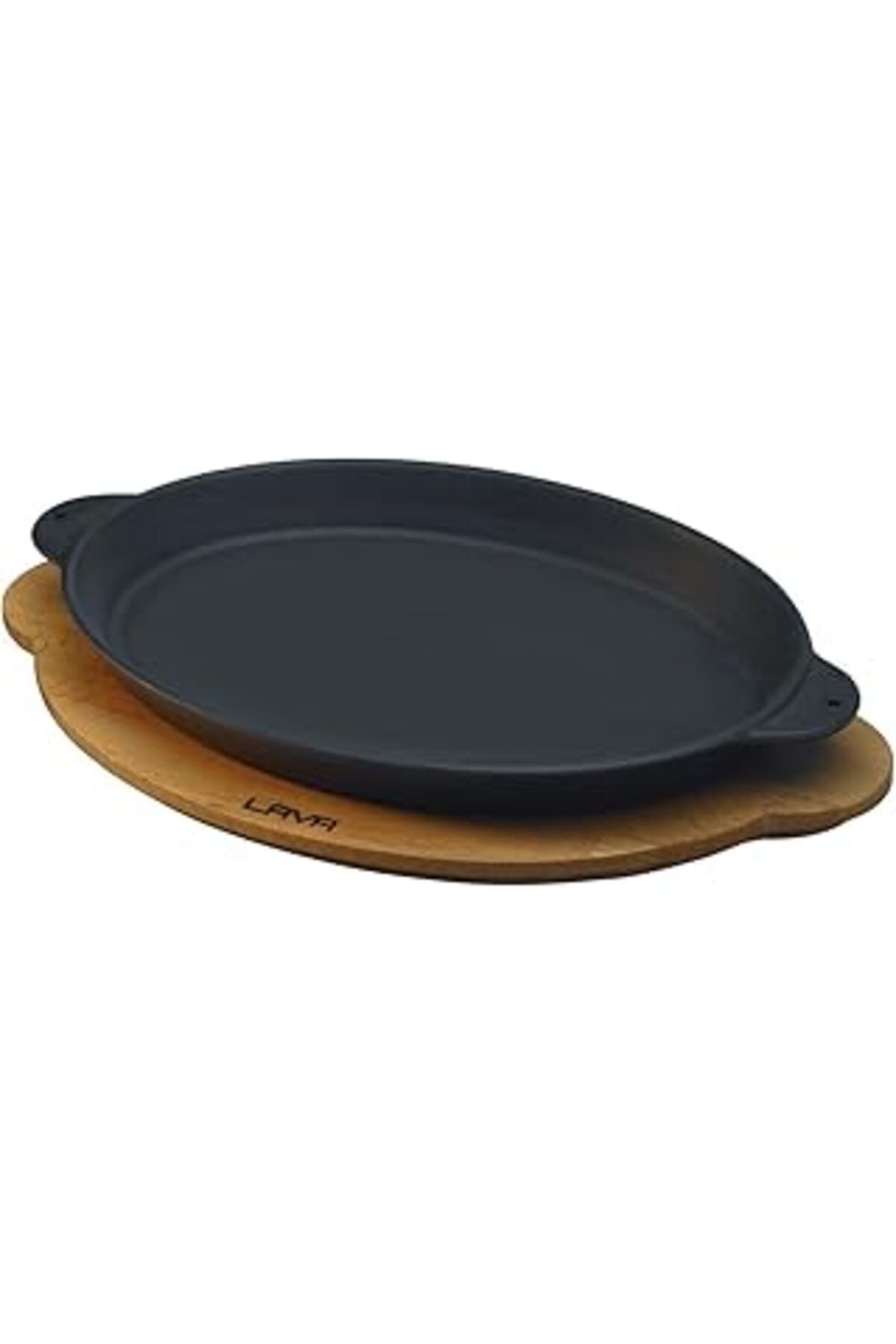 Lava Pişirme Kabı Lv Eco Ft 1824 T10 K4 Fajita Plaka, Oval, Integral Metal Ve Ahşap Plaka, Ölçüler
