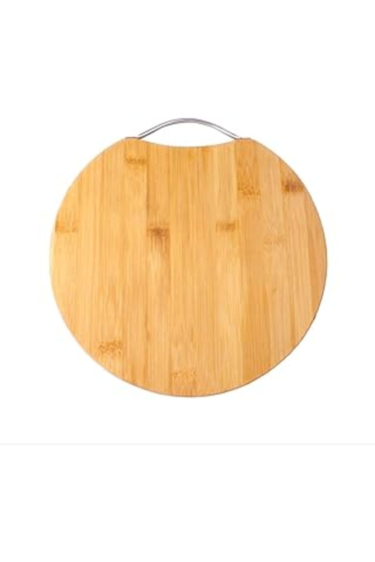 Deconox Bambu Kesim Sunum Tahtası Yuvarlak 28 * 28 * 1,5 Cm, Asma Aparatlı Kesme Tahtası, Ahşap Kes
