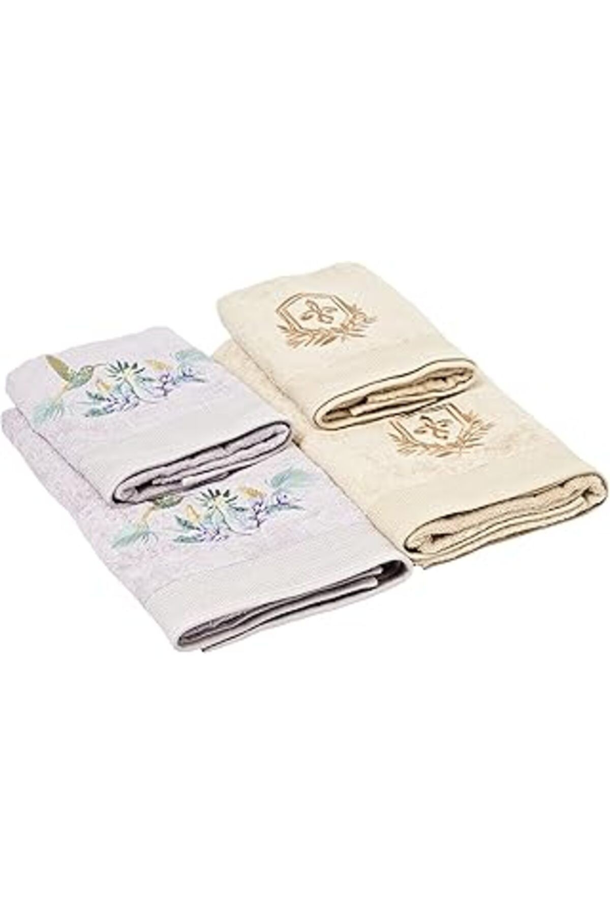 Taç%60 Pamuk%40 Vıscose Muse Hamam Seti Lavanta-camel 4'lü Set