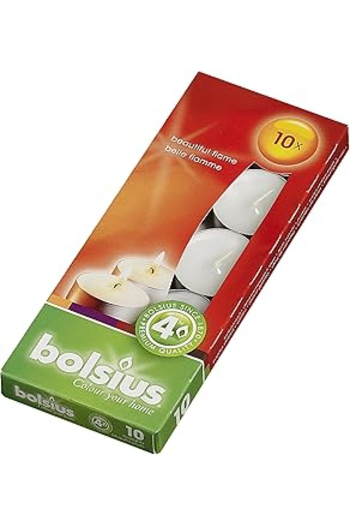Bolsius Tealight, Yumuşak Ateşli, Dumansız, Paketli, Yanma Süresi 4 Saat, Dekoratif Ev Mumları, Bey